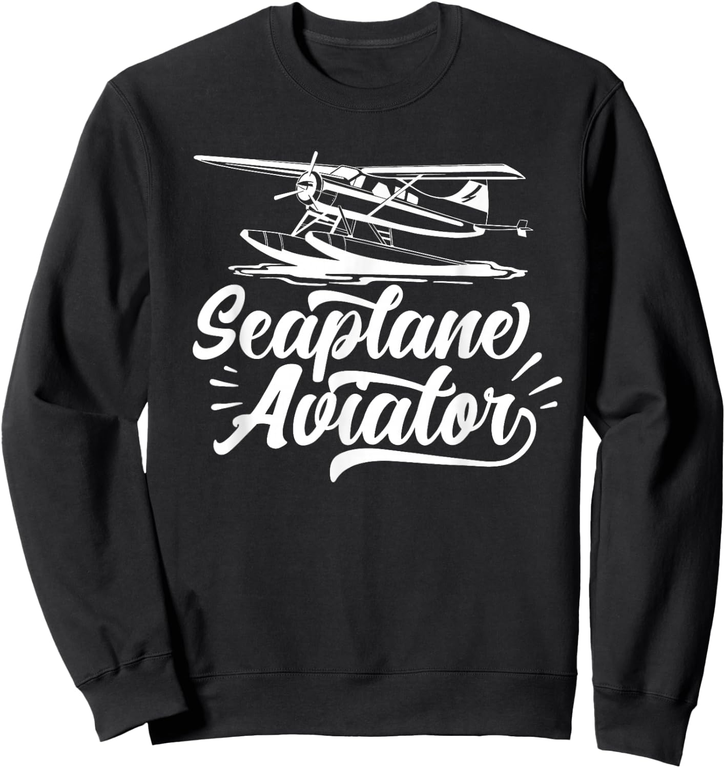Seaplane Aviator Pilot Crew Water Land Sweatshirt - Sweatshirt | Black