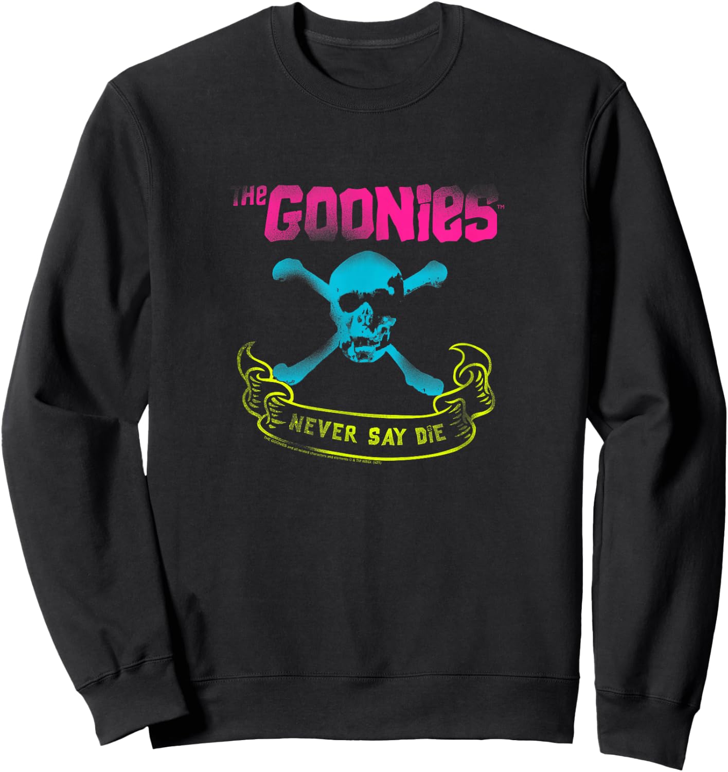 The Goonies Neon Never Say Die Spray Paint Movie Sweatshirt - Sweatshirt | Black
