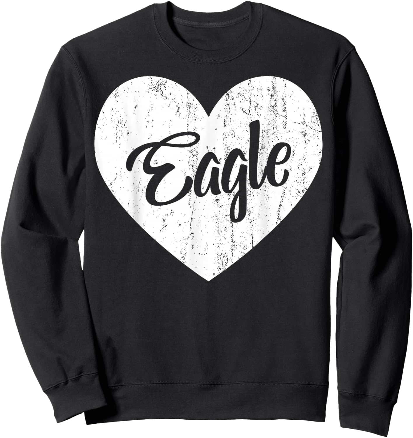 Eagles School Sports Fan Team Spirit Mascot Heart Gift Sweatshirt - Sweatshirt | Black