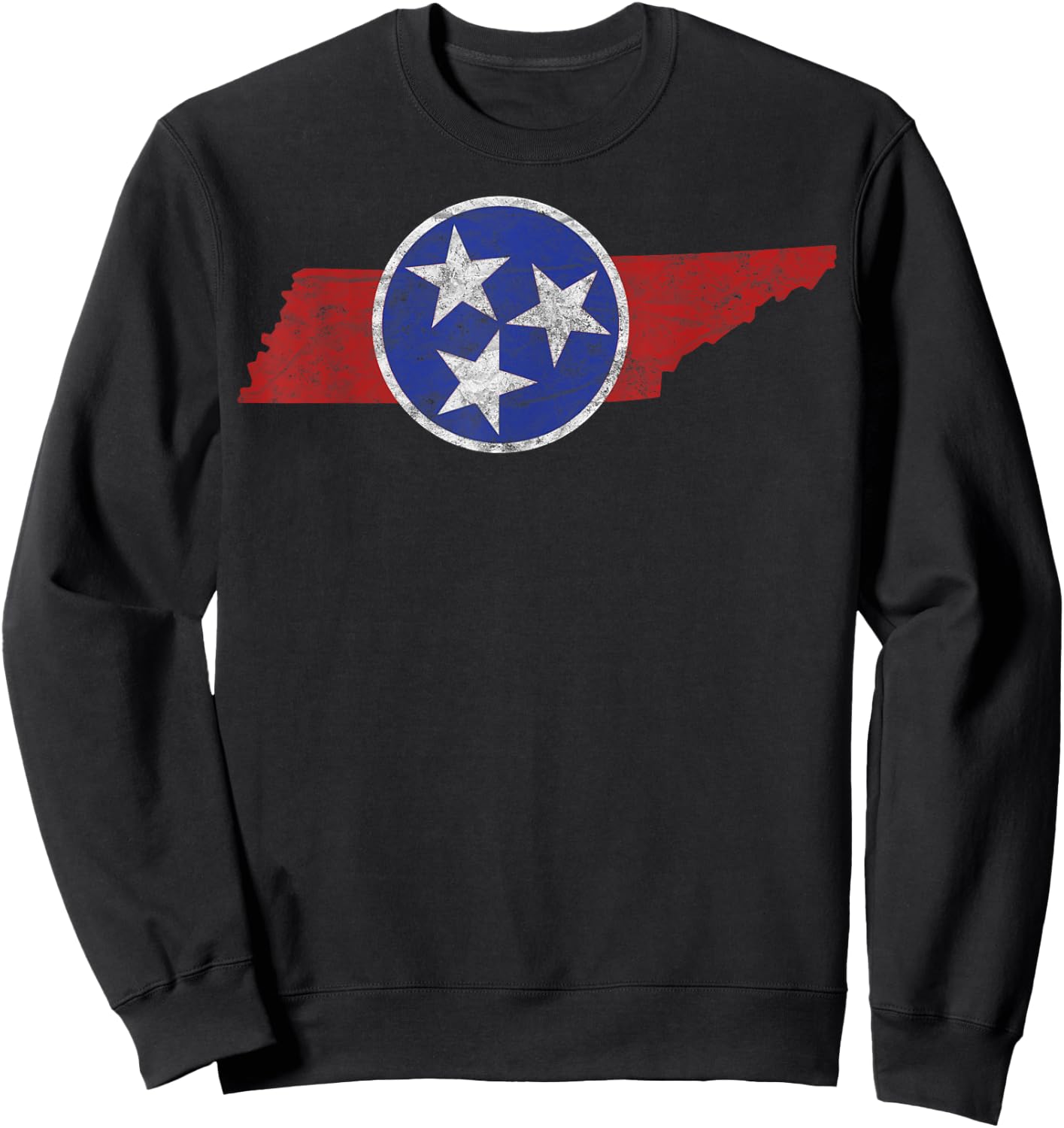 TN Tennessee The Volunteer Mountain 3 Stars State Sweatshirt - Sweatshirt | Black