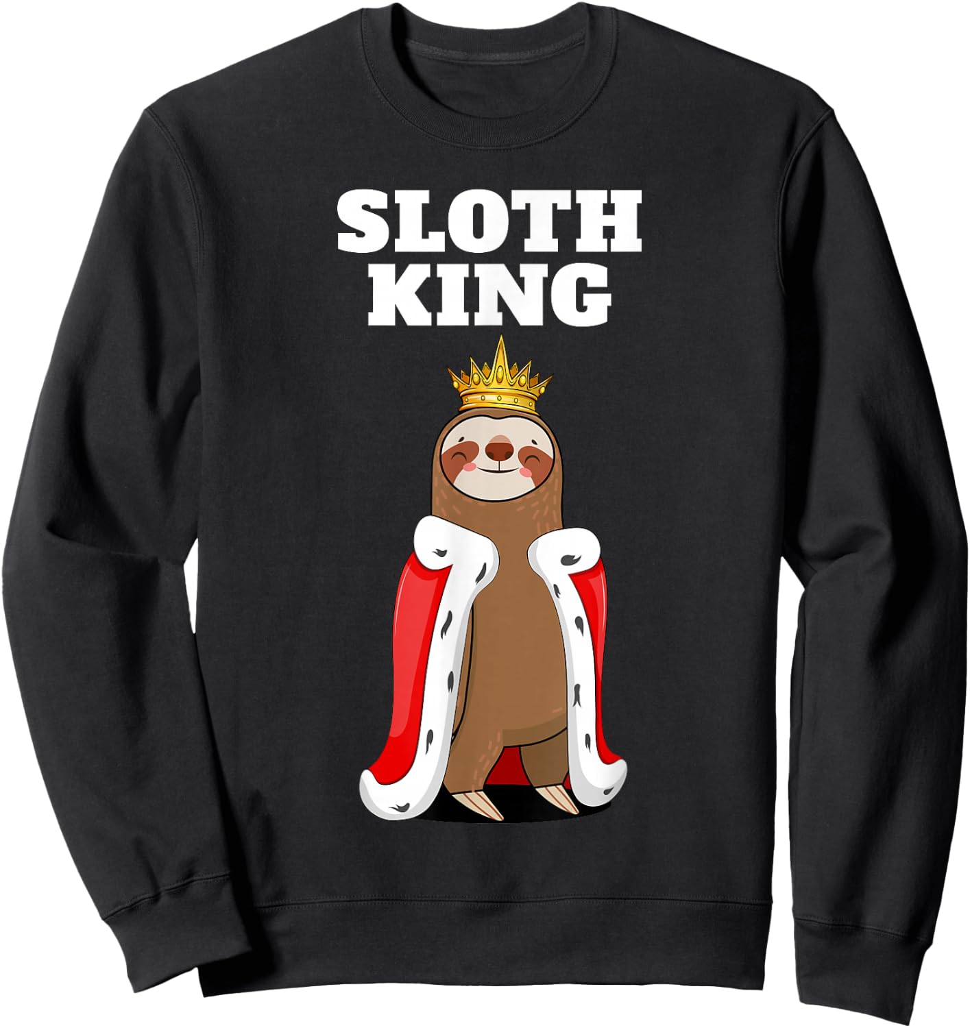 Sloth King | Boys Sloth | Sloth Sweatshirt - Sweatshirt | Black