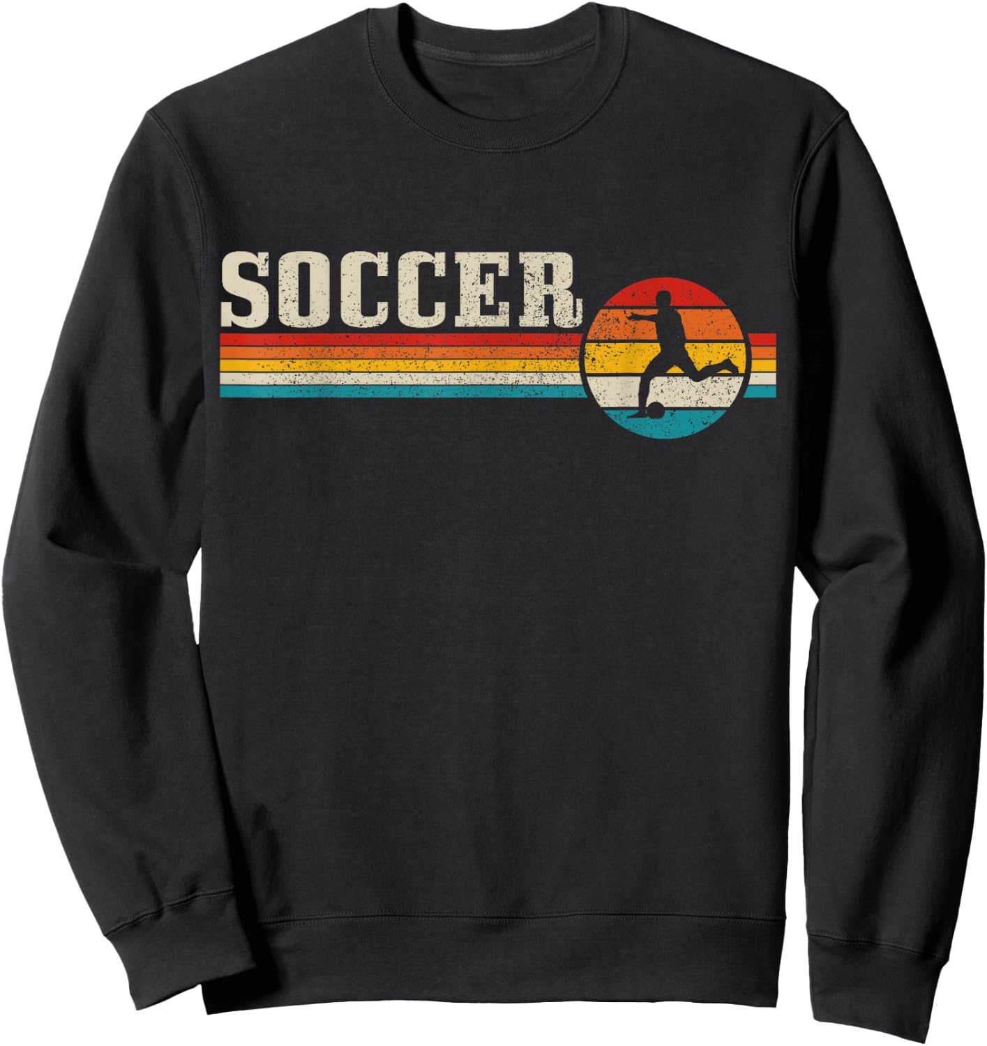 Vintage Soccer Player Sport Retro Men Boys Football Sweatshirt - Sweatshirt | Black