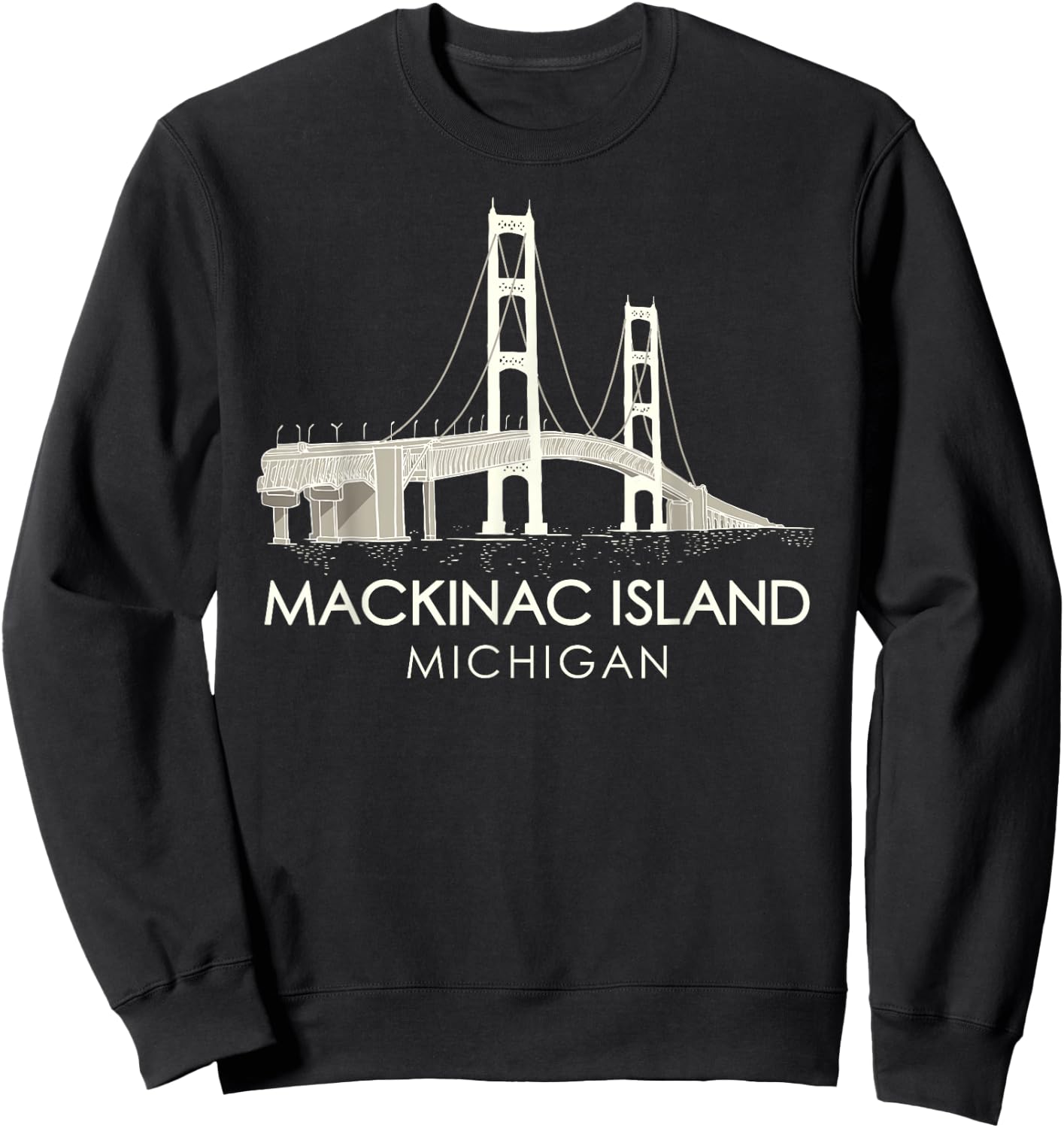 Mackinac Island Bridge Michigan Great Lakes Huron Ferry Trip Sweatshirt - Sweatshirt | Black