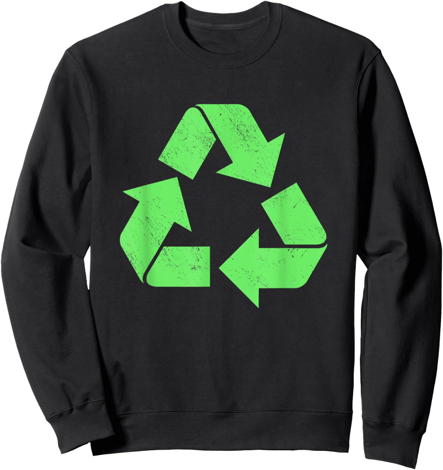 Recycling Vintage Logo Environmentalist Recycle Earth Day Sweatshirt - Sweatshirt | Black
