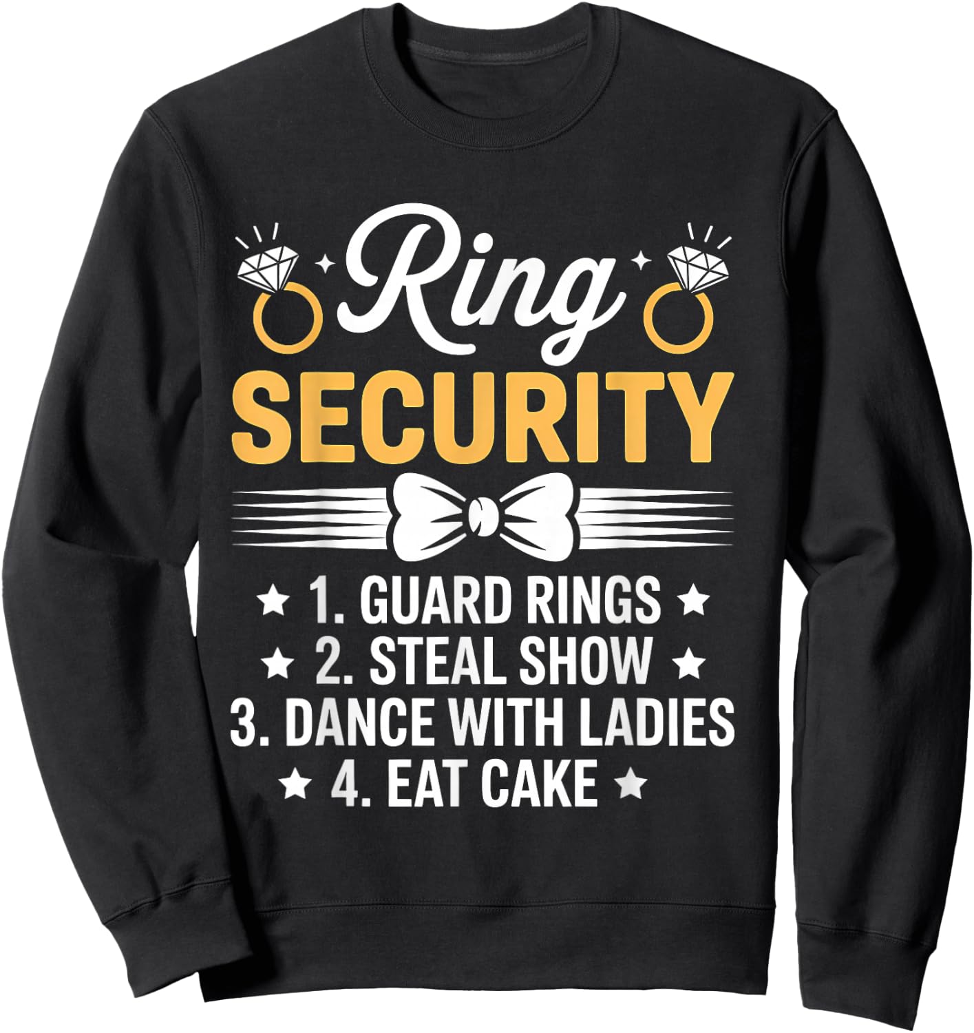 Ring Security Wedding Party Funny Ring Bearer Sweatshirt - Sweatshirt | Black