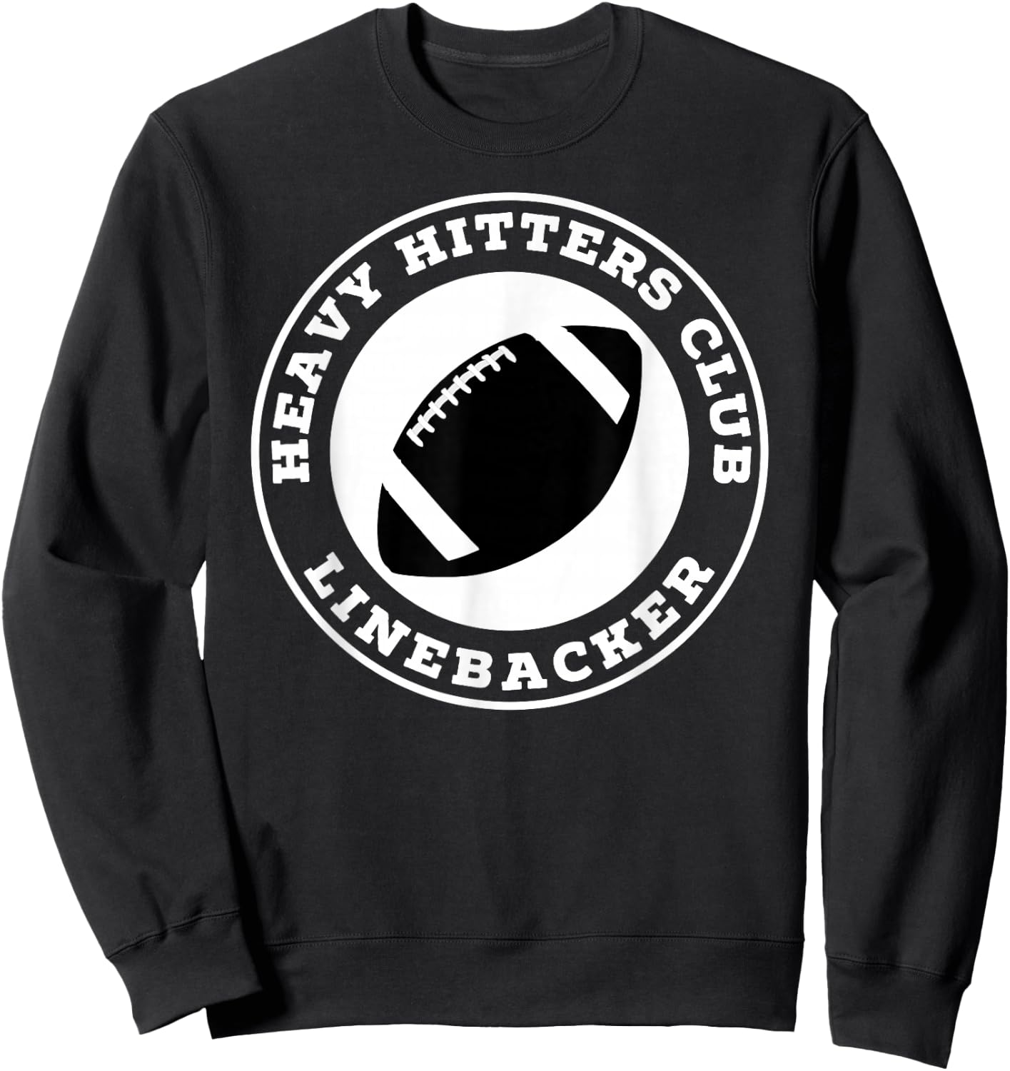 Linebacker Heavy Hitters Club Football Player Sweatshirt - Sweatshirt | Black