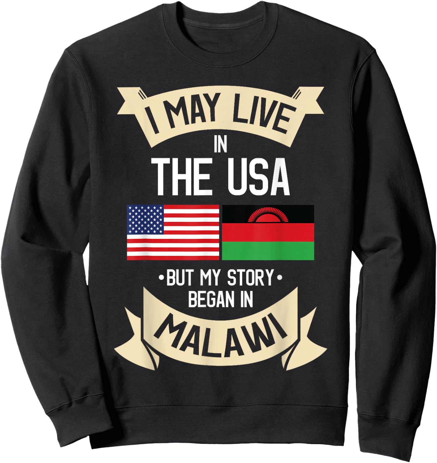 Malawian Malawi Flag Gift People from Malawi Sweatshirt - Sweatshirt | Black