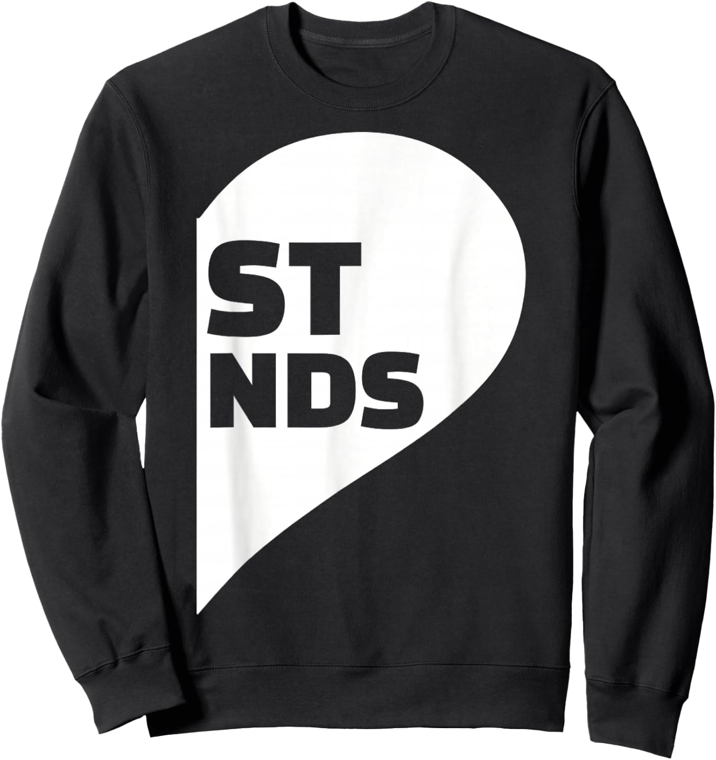 Best Friends Right Half Heart Sweatshirt - Sweatshirt | Black