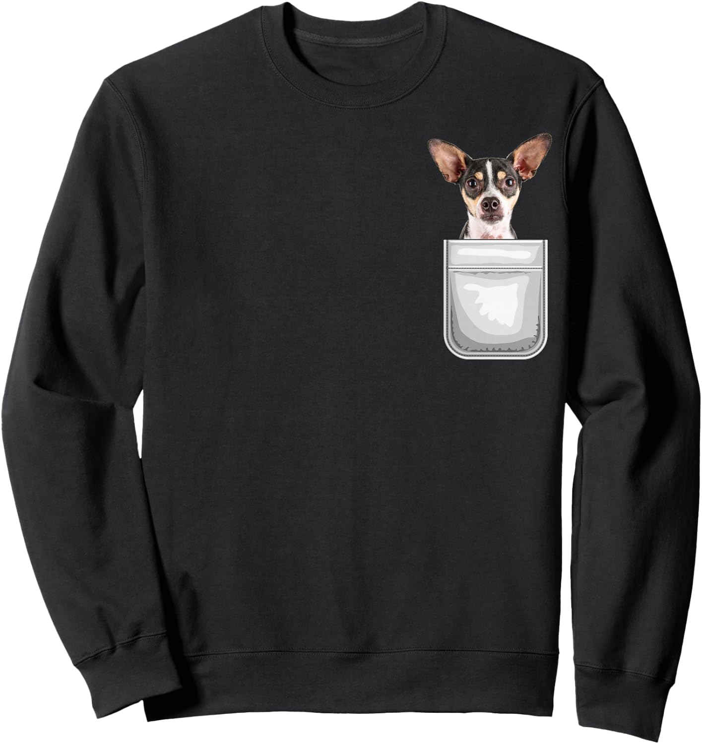 Rat Terrier Puppy Dog in Your Pocket Sweatshirt - Sweatshirt | Black