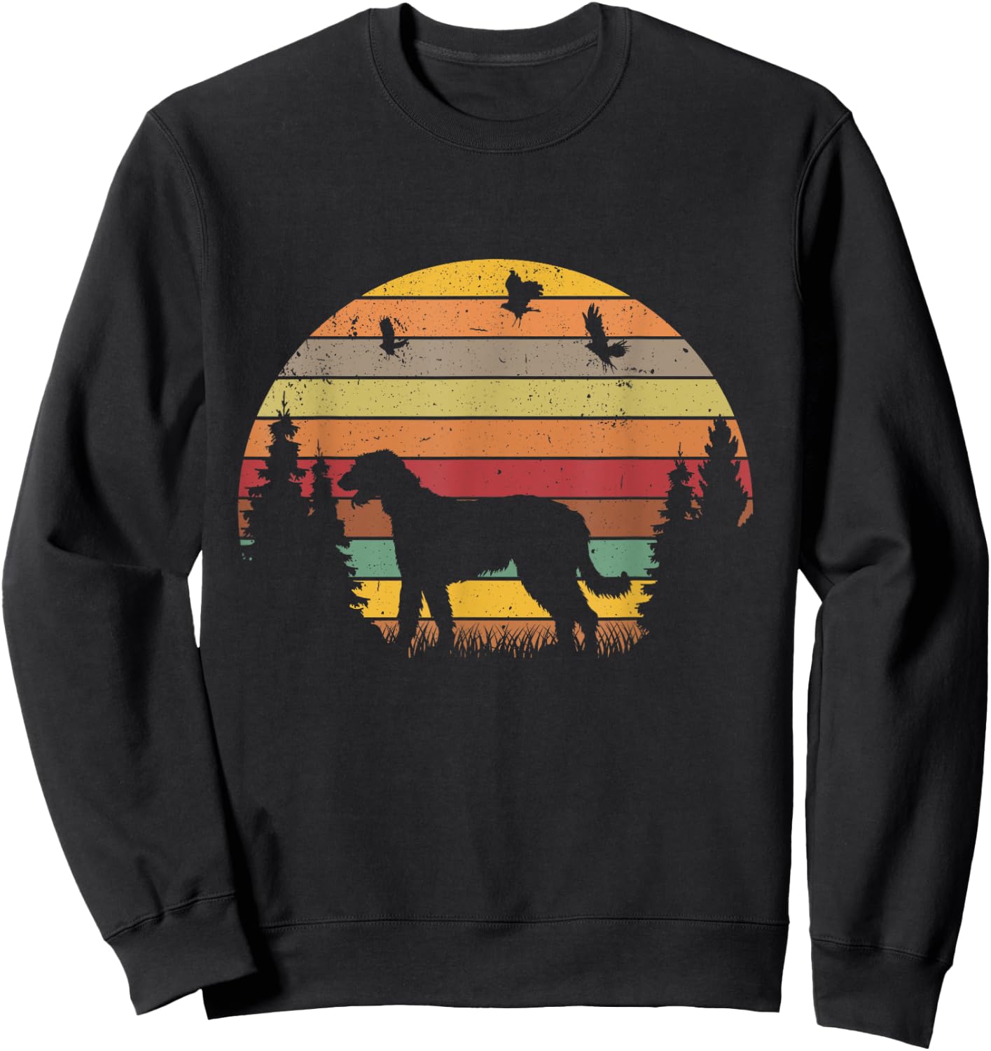 Irish Wolfhound Retro Vintage Sweatshirt - Sweatshirt | Black