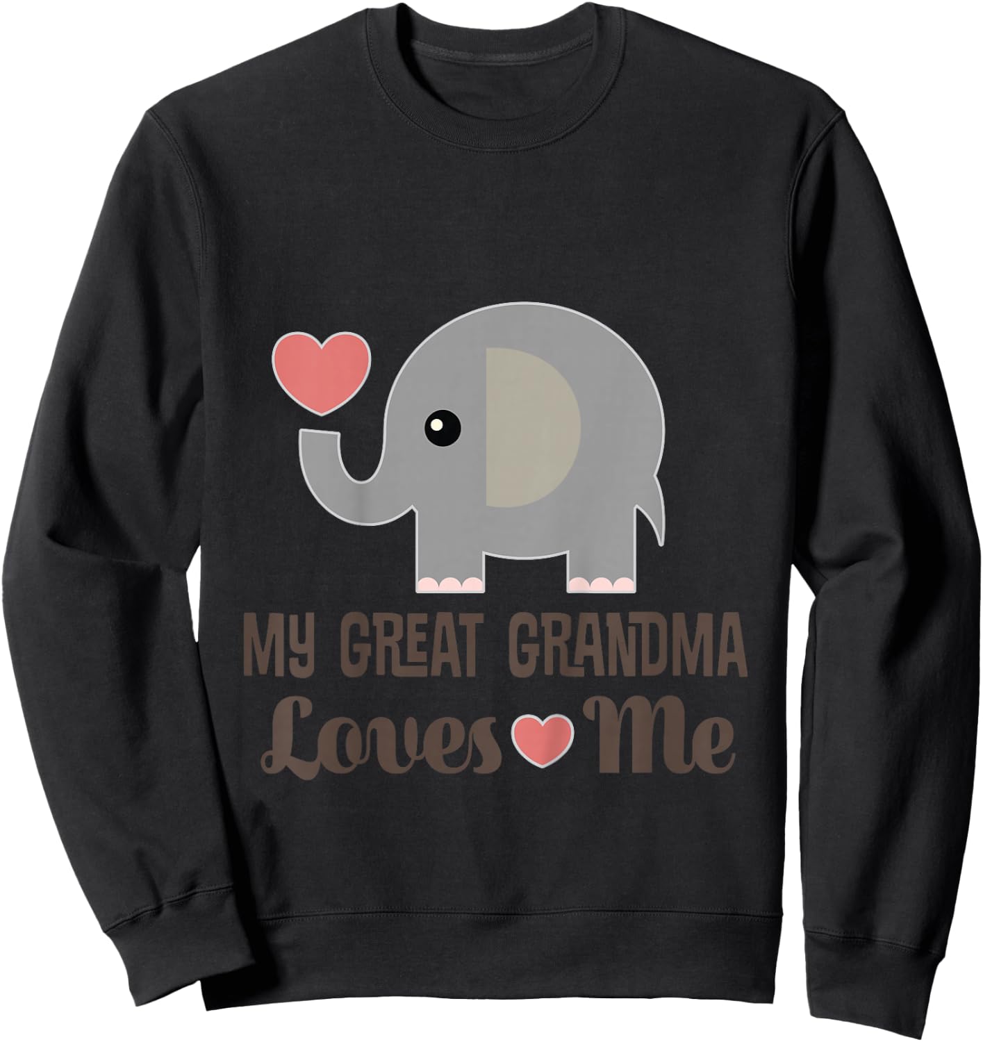 Kids Grandchild My Great Grandma Loves Me Sweatshirt - Sweatshirt | Black