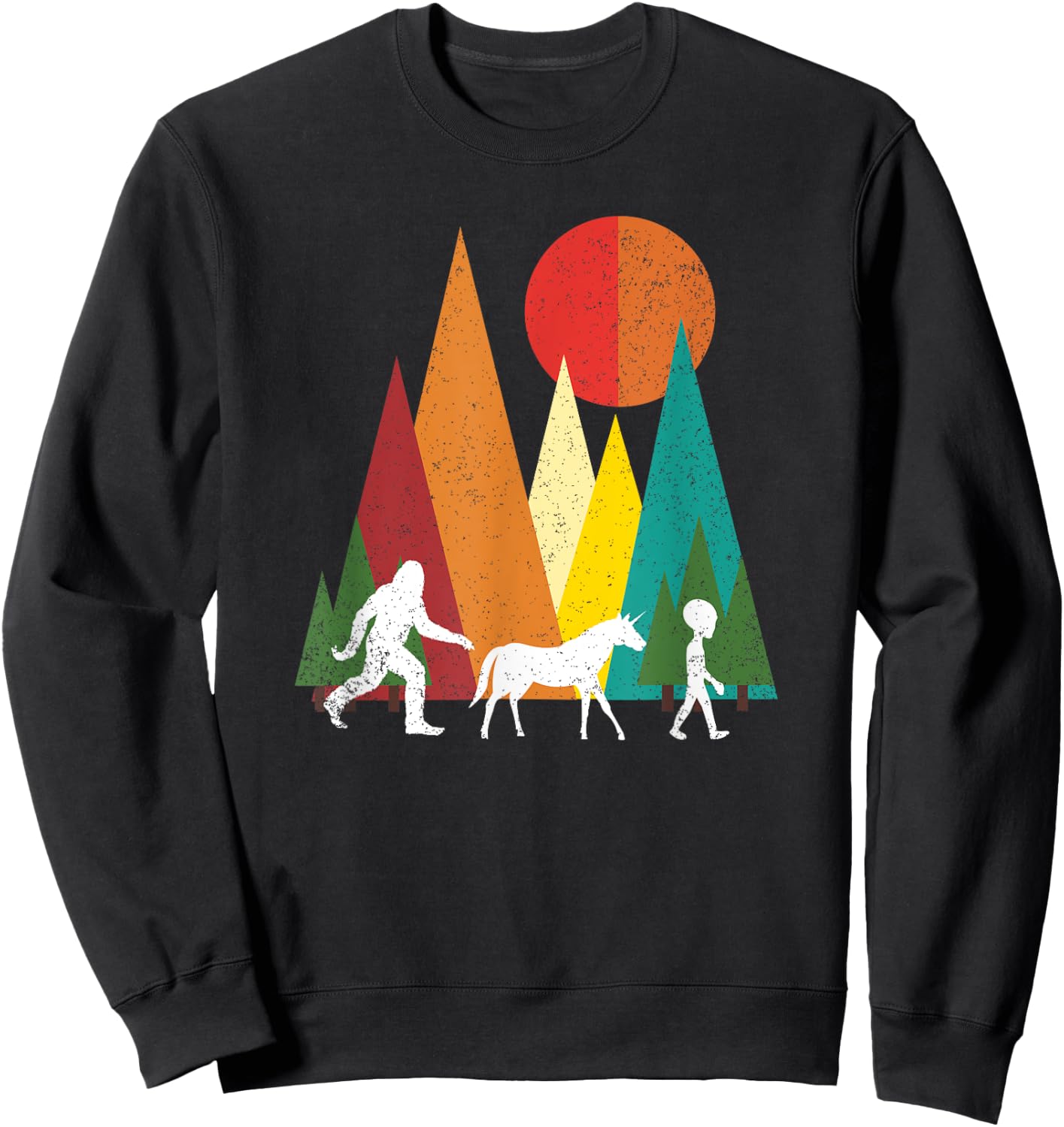 Bigfoot alien unicorn alien fantasy Gift Sweatshirt - Sweatshirt | Black
