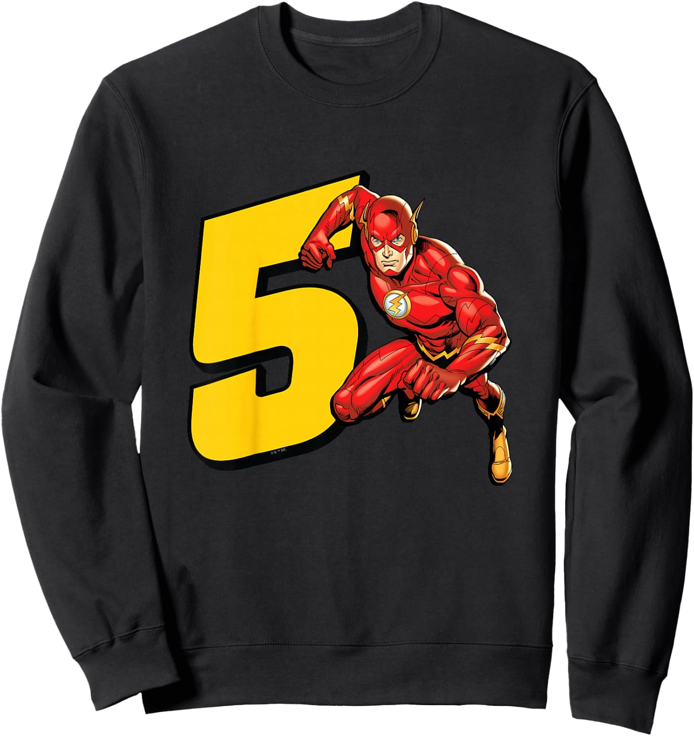 Kids The Flash Super Hero 5th Birthday Sweatshirt - Sweatshirt | Black