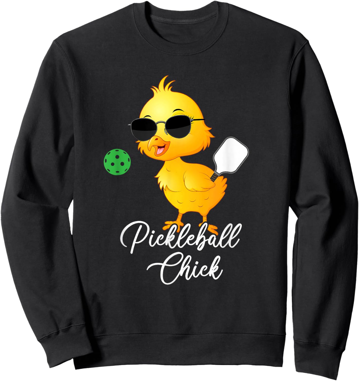 Pickleball chick Funny Pickleball Sweatshirt - Sweatshirt | Black