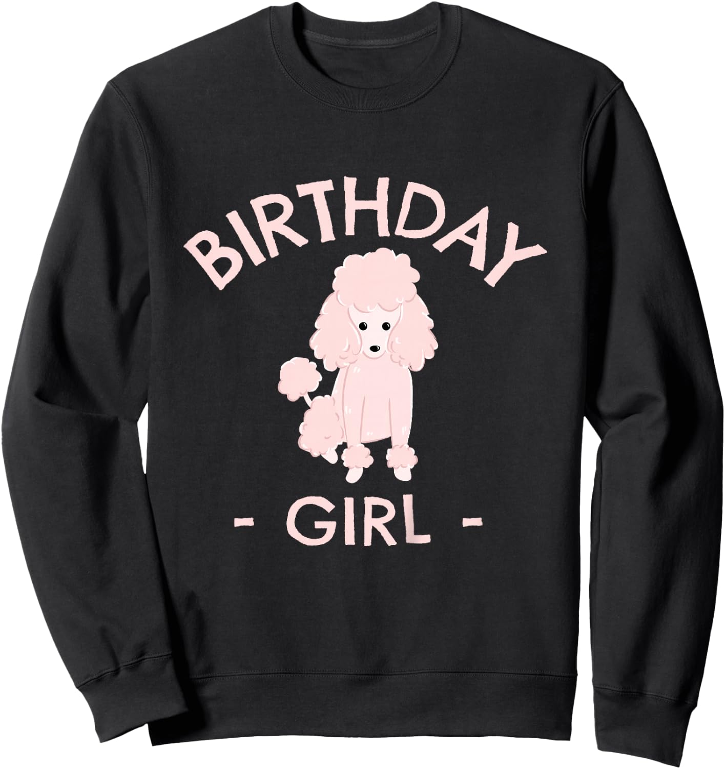 Kids Birthday Girl Shirt Birthday Shirt Girl Pink Poodle Birthday Sweatshirt - Sweatshirt | Black
