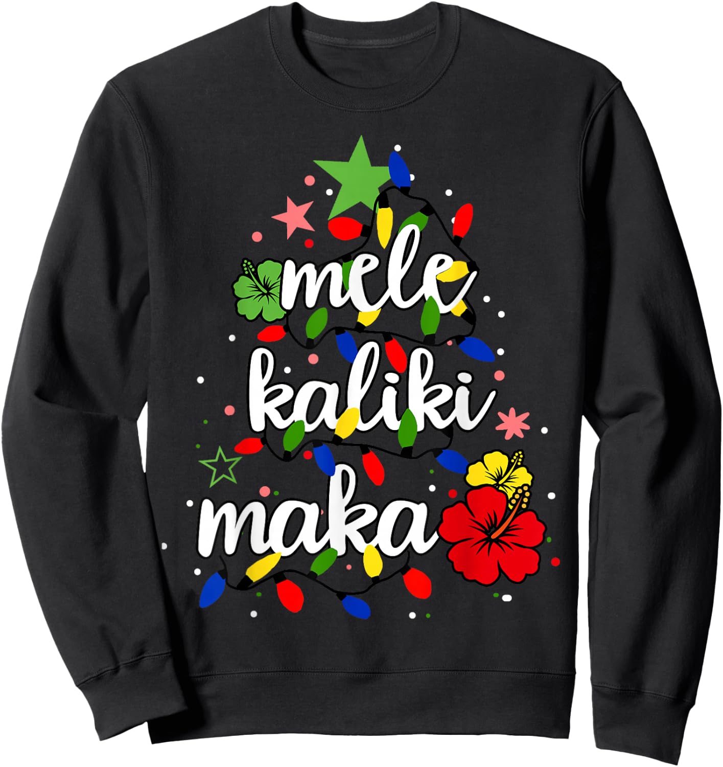 Mele Kalikimaka Shirt Kids Toddler Christmas Tree Hawaiian Sweatshirt - Sweatshirt | Black