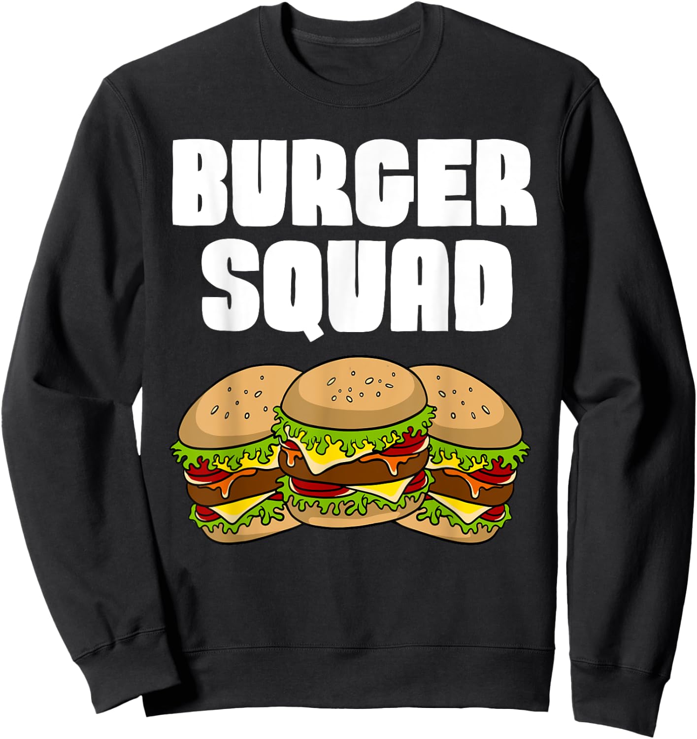 Funny Burger Art Women Hamburger Cheeseburger Lover Sweatshirt - Sweatshirt | Black