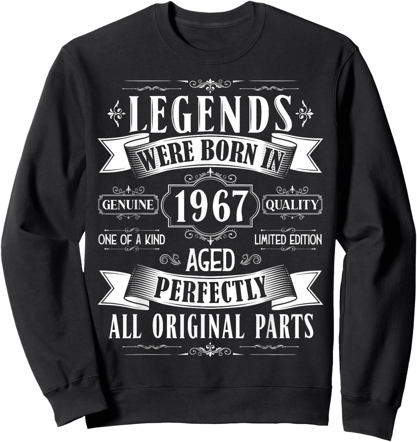 Legends Born In 1967 58th Birthday 58 Years Old Bday Men Sweatshirt - Sweatshirt | Black