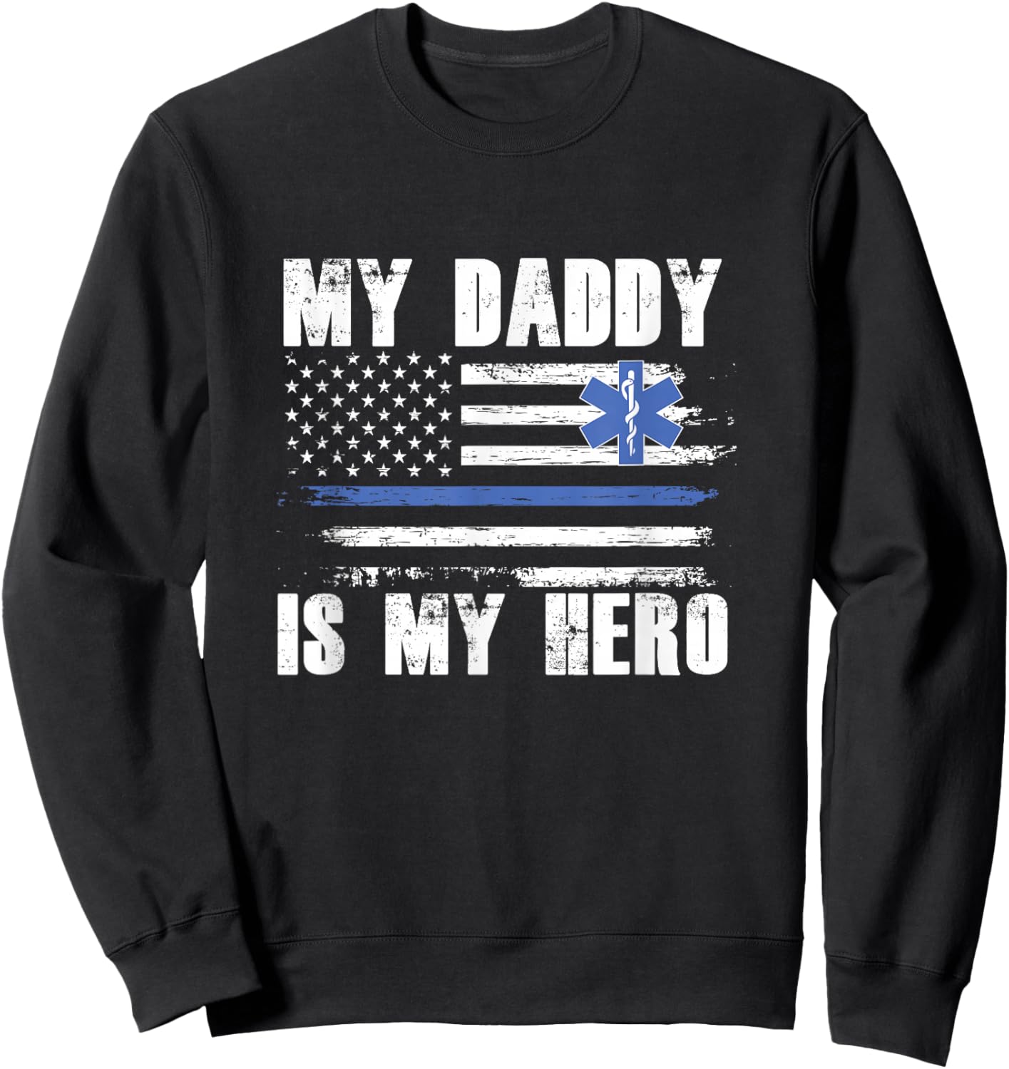 USA flag emergency paramedic father dad paramedic gift Sweatshirt - Sweatshirt | Black