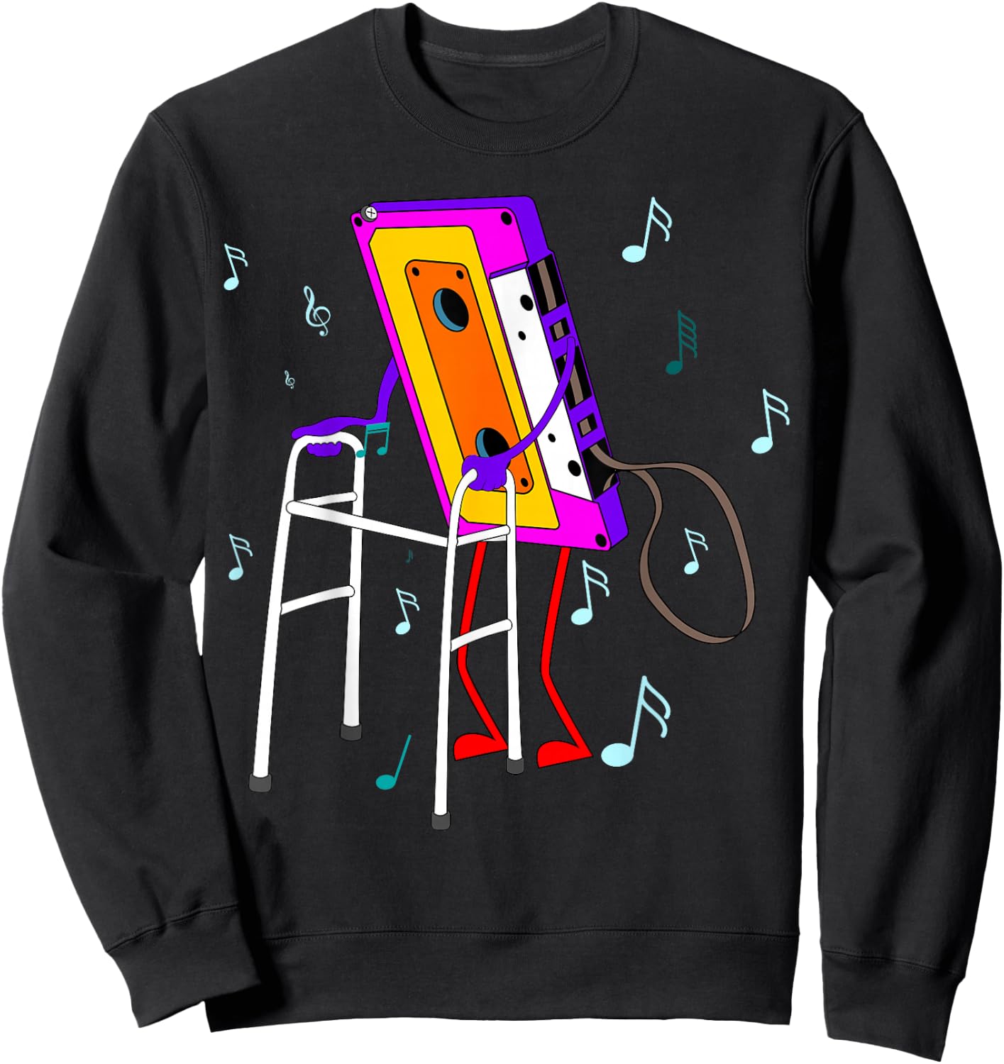 Cassette Tape Retro Vintage 70's 80's 90's Music Sweatshirt - Sweatshirt | Black