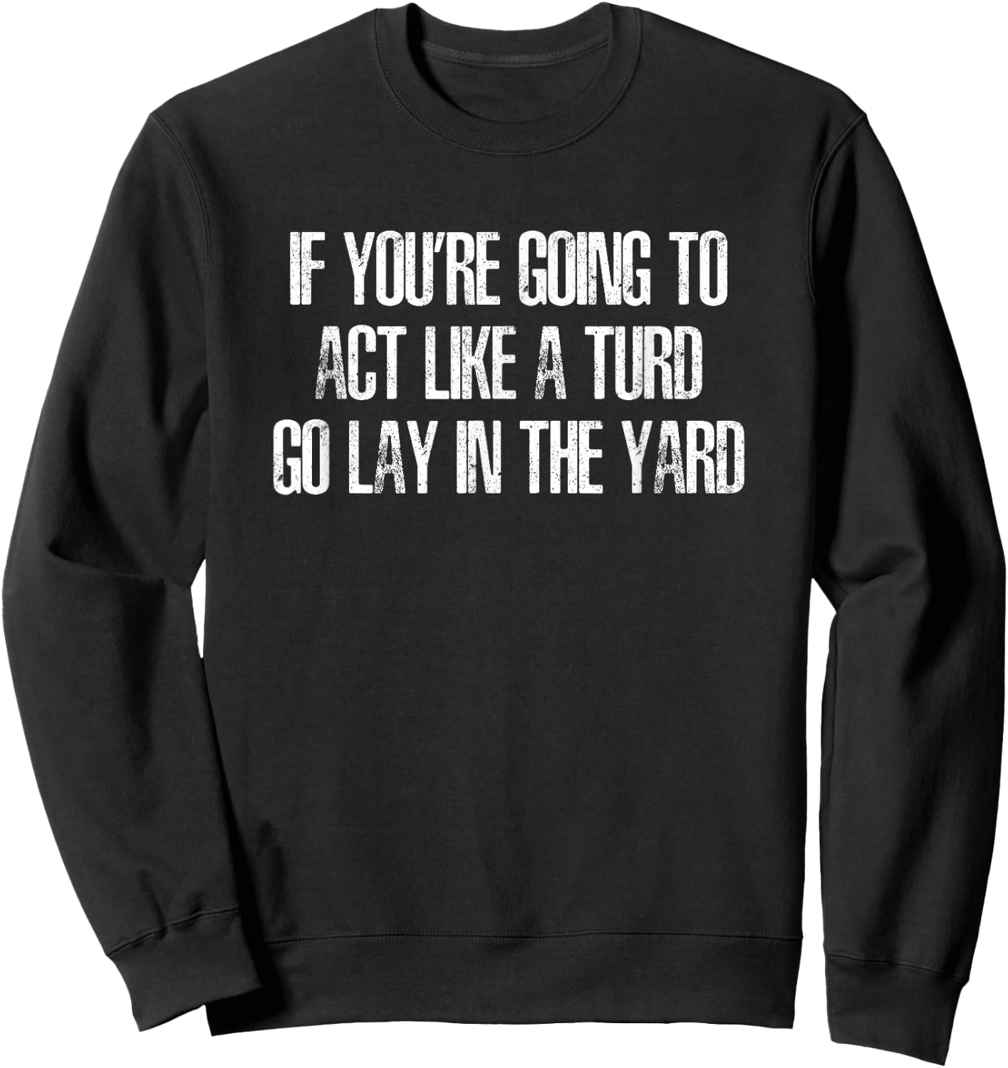 If You're Going to Act Like a Turd, Go Lay In the Yard Funny Sweatshirt - Sweatshirt | Black