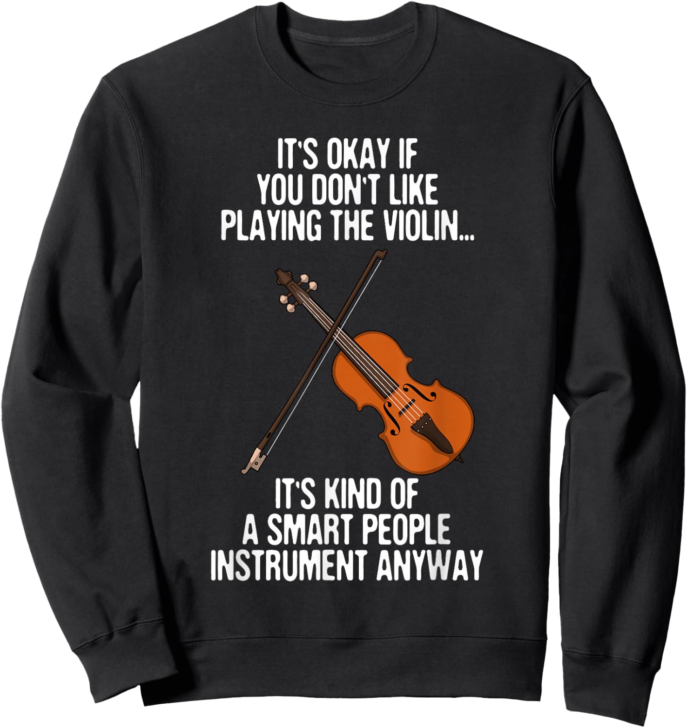 Best Violin Art Women Kids Instrument Violin Player Small Sweatshirt - Sweatshirt | Black