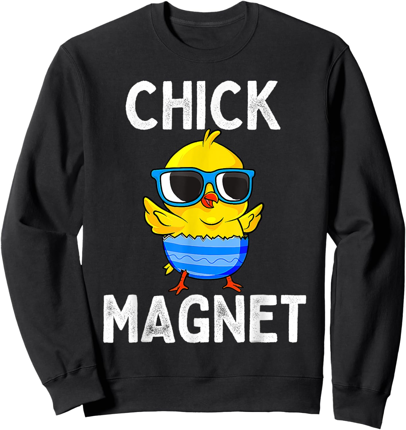 Chick Magnet Funny Easter Cute Baby Chicken Lover Kids Boys Sweatshirt - Sweatshirt | Black