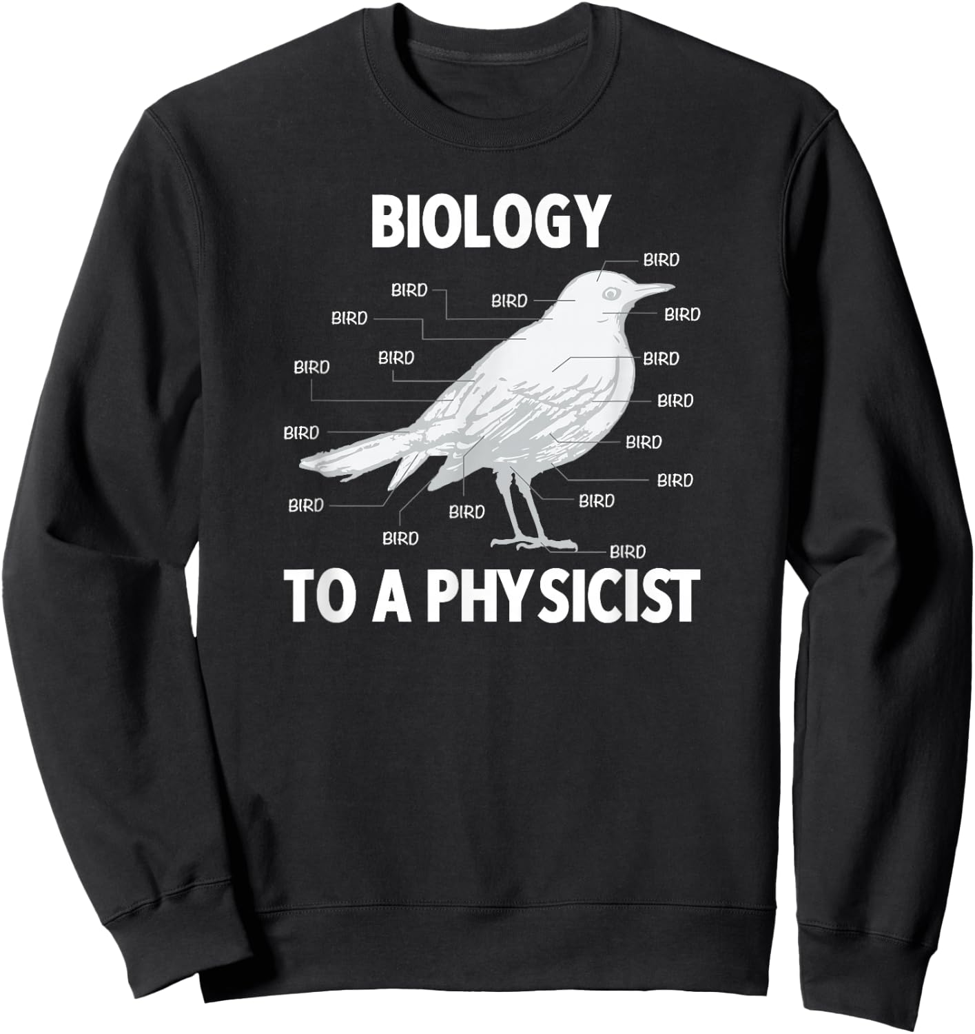 Biology to a Physicist - Funny Physics Shirt Sweatshirt - Sweatshirt | Black