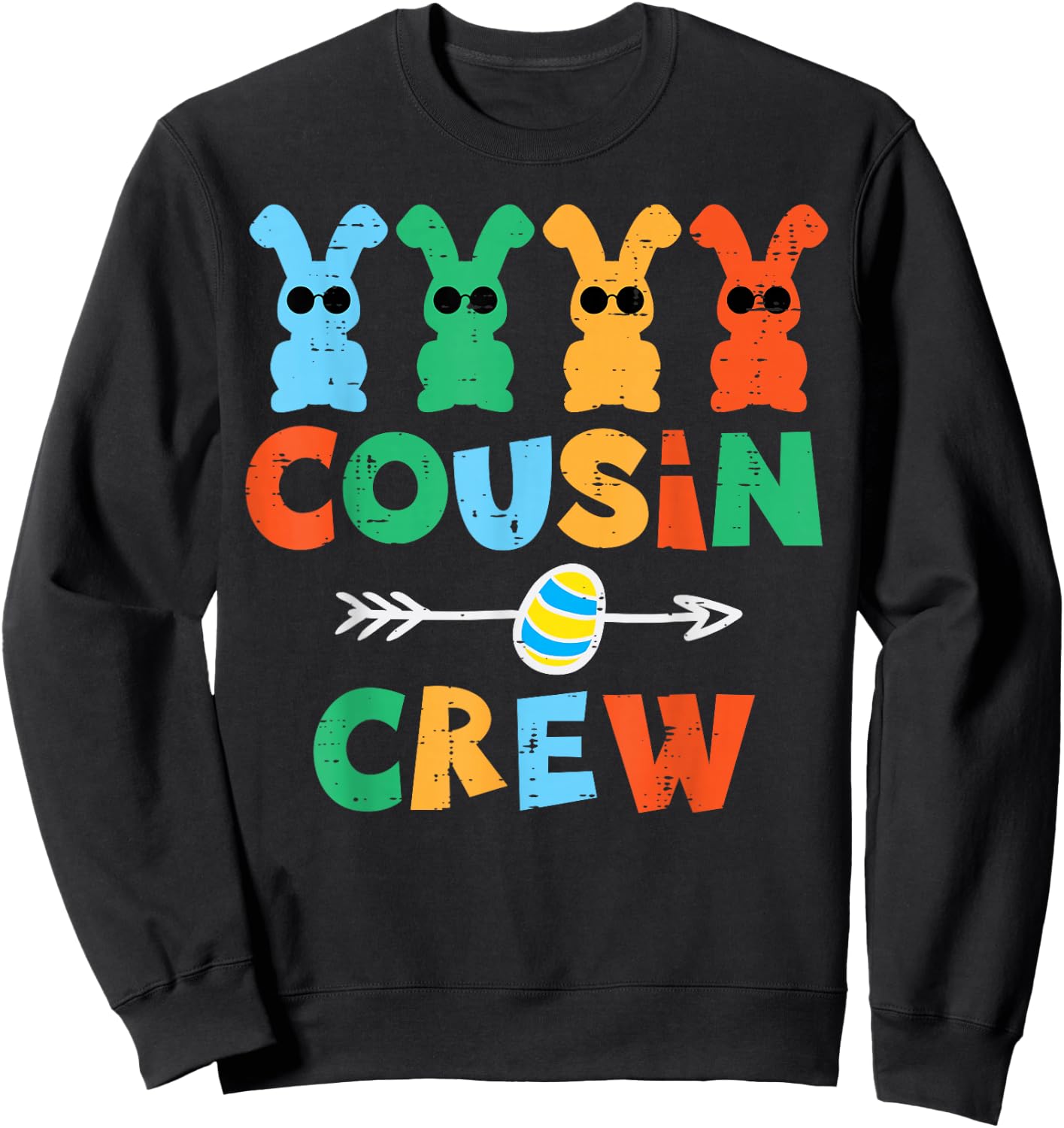 Cousin Crew Easter Bunnies Cute Rabbit Boys Kids Toddler Sweatshirt - Sweatshirt | Black