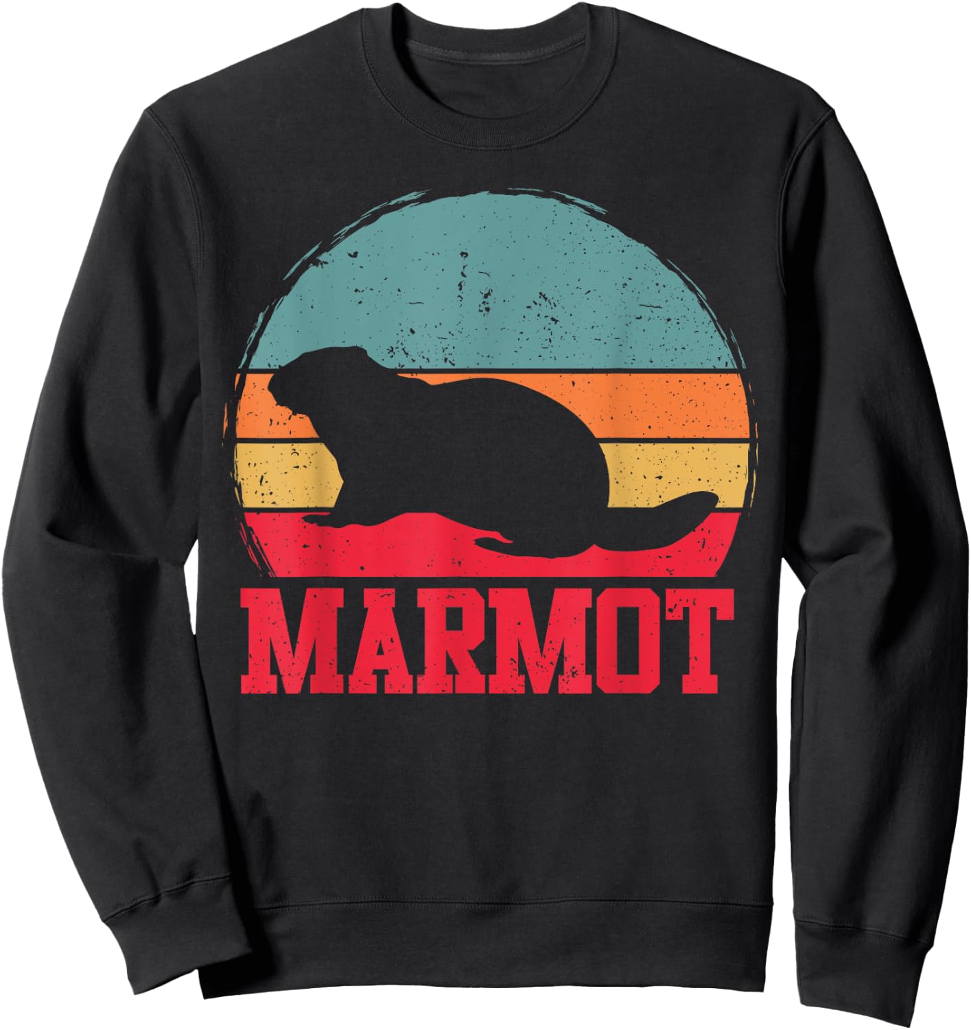 Retro Vintage Marmot lover Sunset Women Kids boys Sweatshirt - Sweatshirt | Black