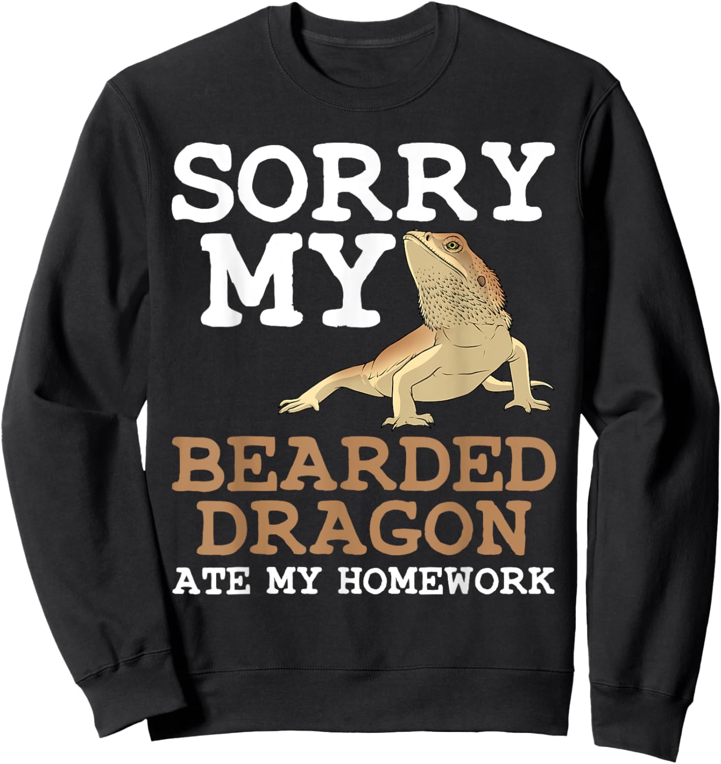 Funny Bearded Dragon Gift Kids Boys Girls Lizard Lovers Sweatshirt - Sweatshirt | Black