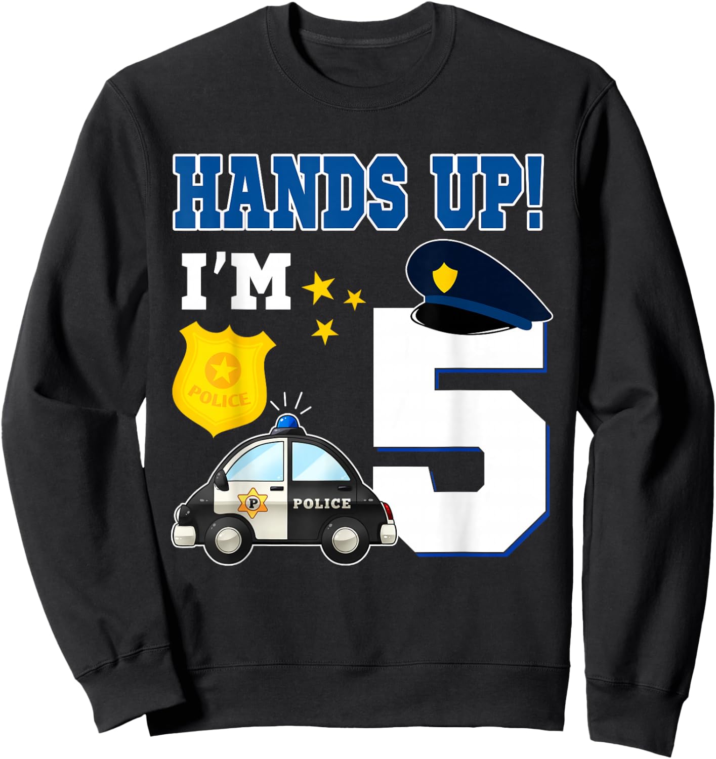 5th Birthday Policeman Boy 5 Year Old Police Officer Sweatshirt - Sweatshirt | Black