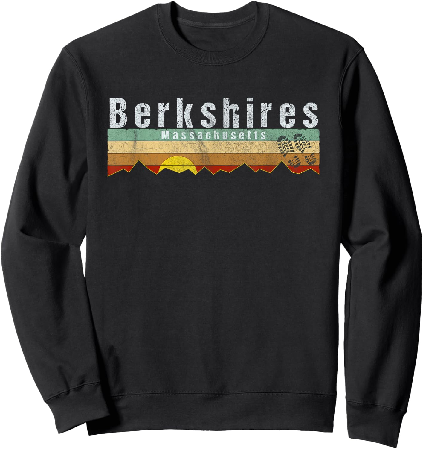 Berkshires, MA - Vintage Berkshires Hiking Sweatshirt - Sweatshirt | Black