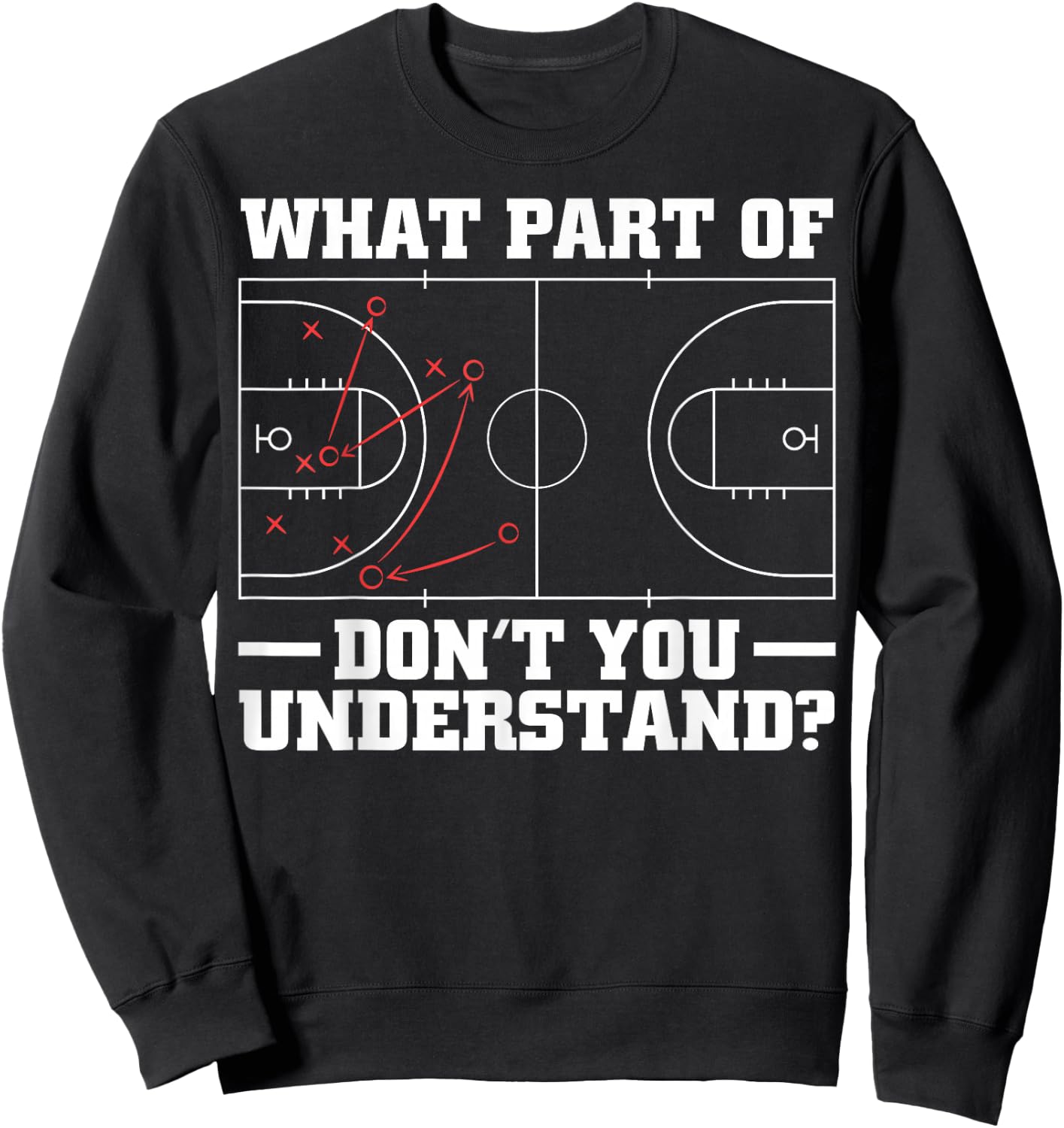 Funny Basketball Coach Women Tactic Diagram Board Sweatshirt - Sweatshirt | Black
