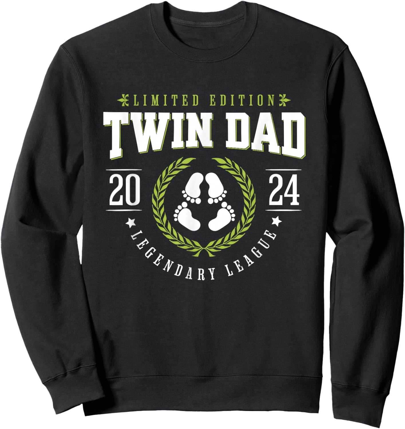 Twin Dad Est 2024 Twin Dad To Be Gifts New Daddy VIII Sweatshirt - Sweatshirt | Black