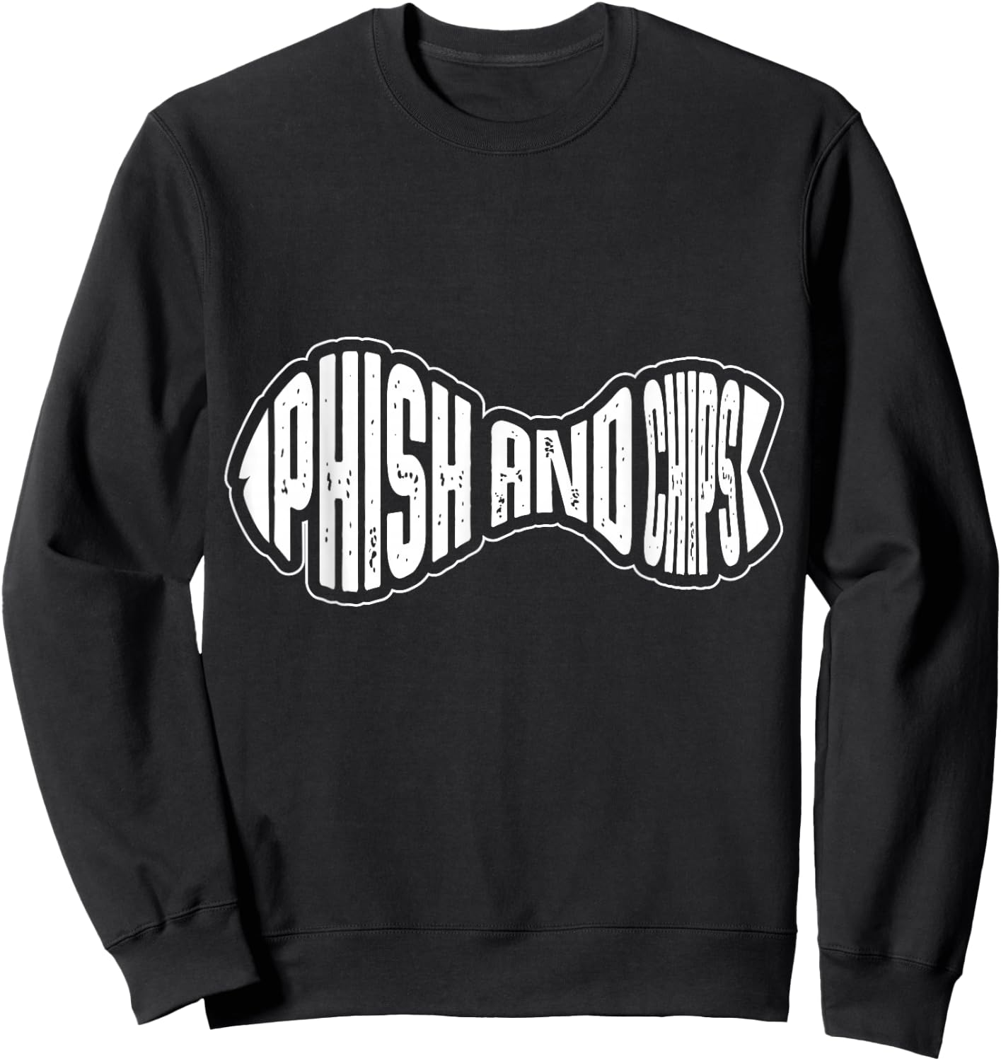 Funny Hacking Gifts for Hacker Phish and Chips, Hacker Black Small Sweatshirt - Sweatshirt | Black