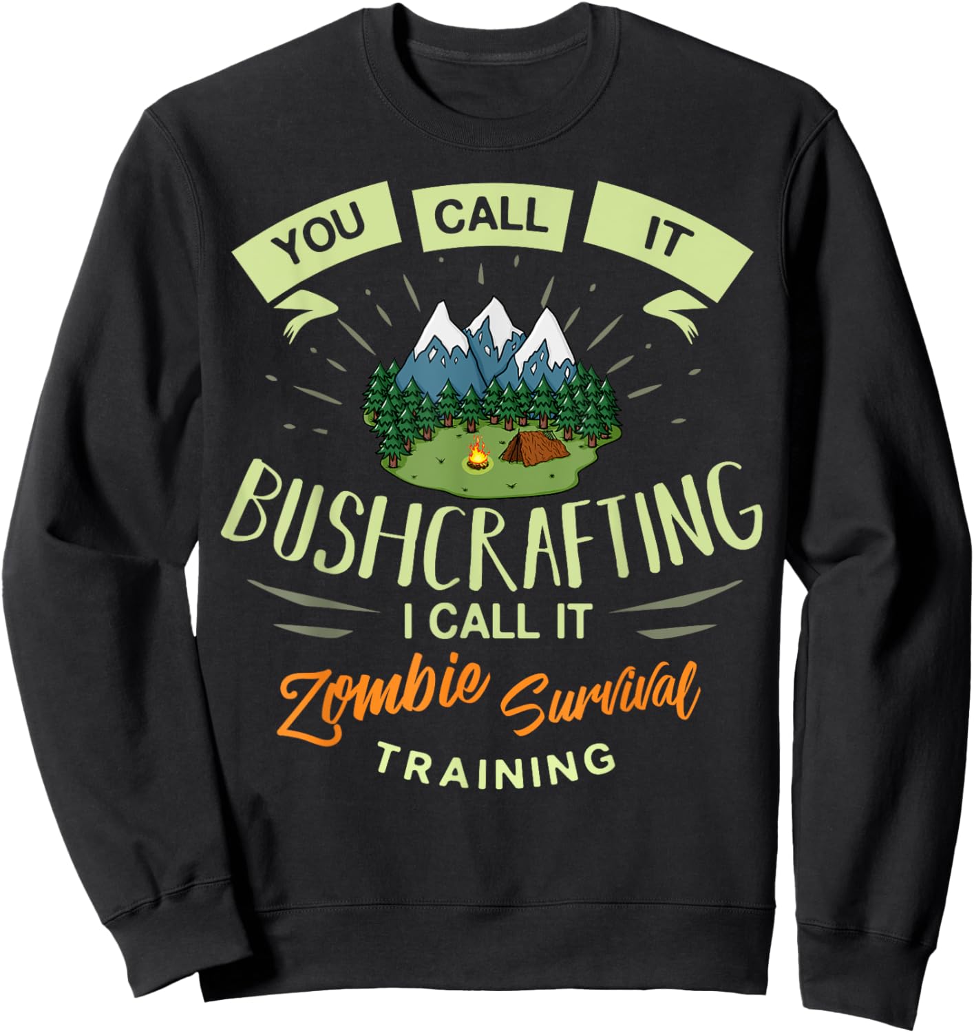 Bushcraft Survival Gift Knife Outdoor Training Sweatshirt - Sweatshirt | Black