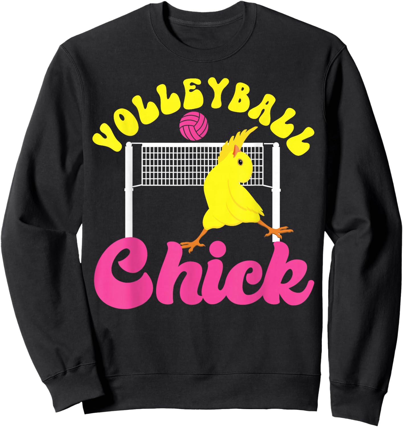 Volleyball Player Team Chicken Volleyball Chick Sweatshirt - Sweatshirt | Black