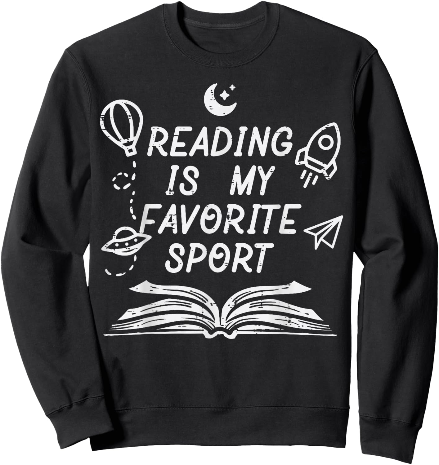 Reading Is My Favorite Sport Book Lover Bookworm Boys Kids Sweatshirt - Sweatshirt | Black