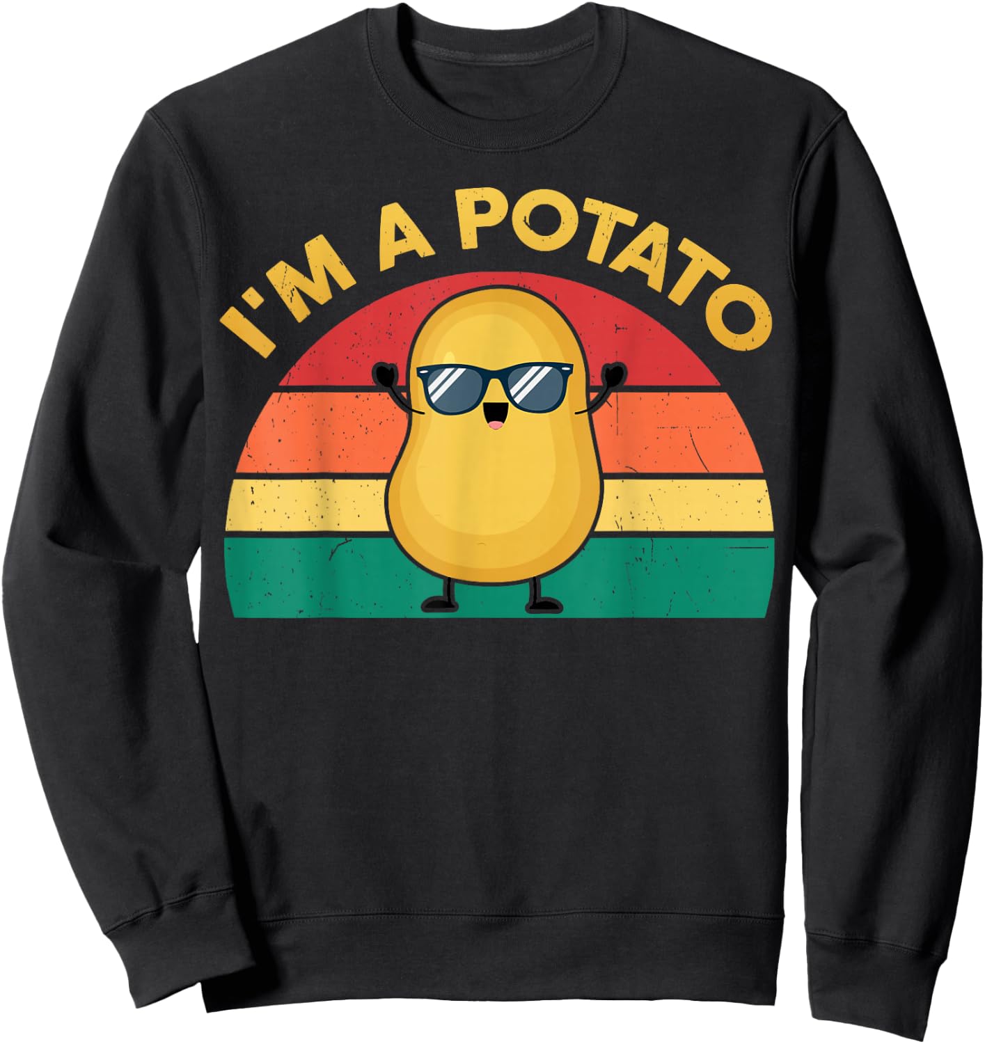 Funny I'm A Potato-Shirt Kids Boy Girl Toddler Cute Graphic Sweatshirt - Sweatshirt | Black