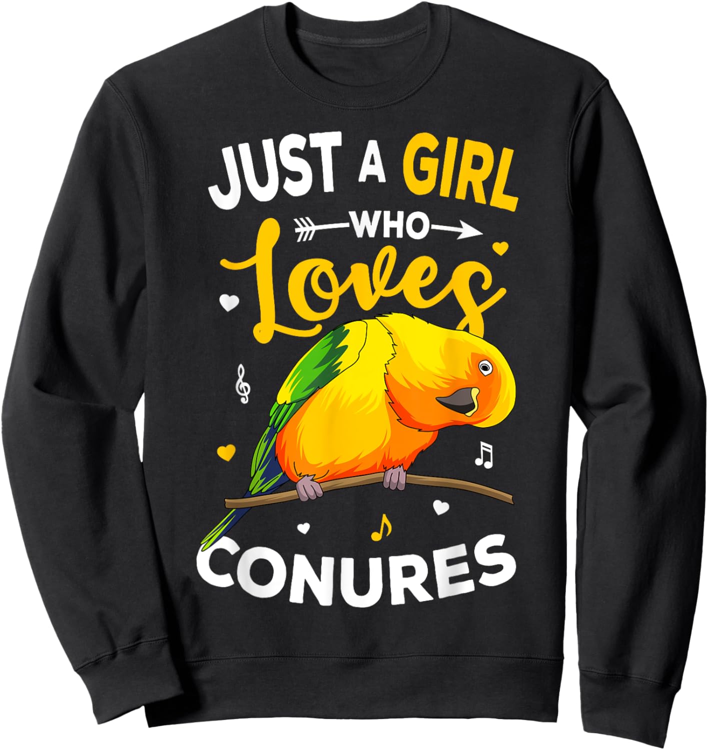 Sun Conure Just A Girl Who Loves Conures Parrot Lover Women Sweatshirt - Sweatshirt | Black