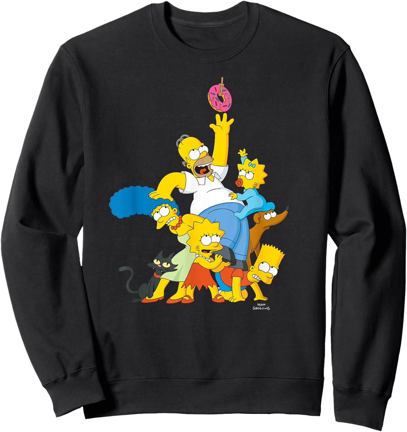 The Simpsons Family Donut Reach Small Sweatshirt - Sweatshirt | Black