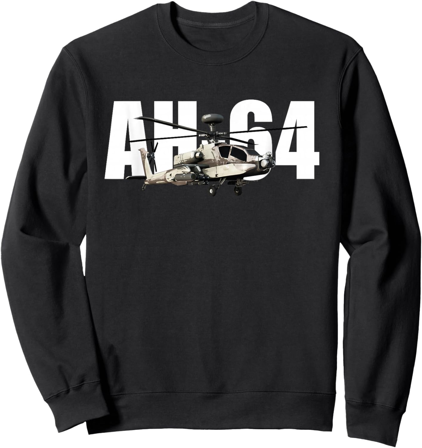 AH-64 AH64 Apache Helicopter Sweatshirt - Sweatshirt | Black