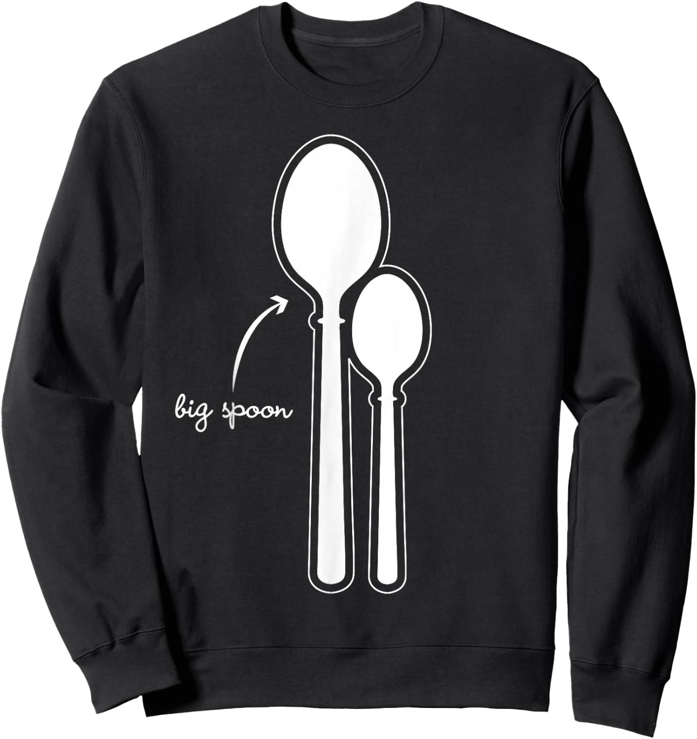 Funny Big Spoon Matching Gift Couples Sweatshirt - Sweatshirt | Black