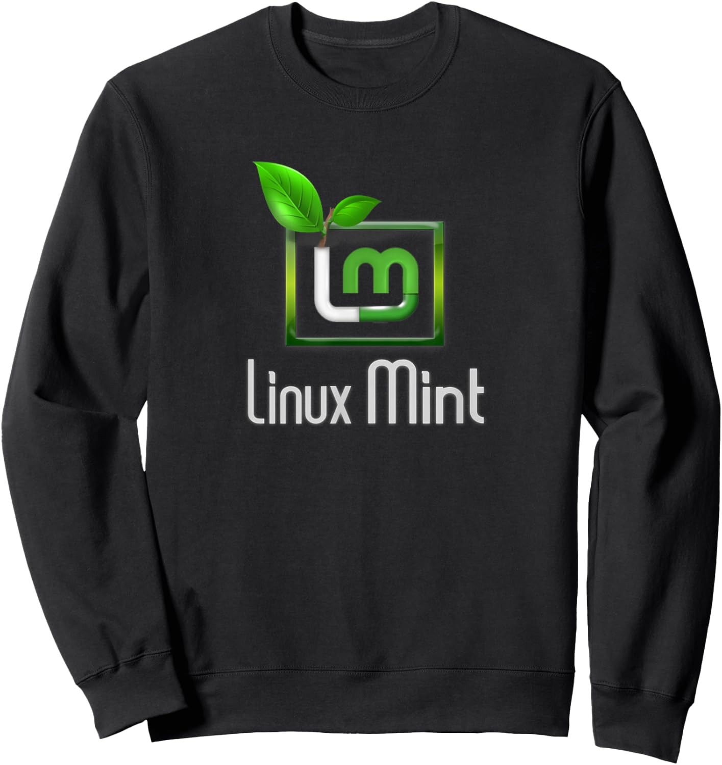 Linux Mint lover tagline with Logo Open Source Os Sweatshirt - Sweatshirt | Black