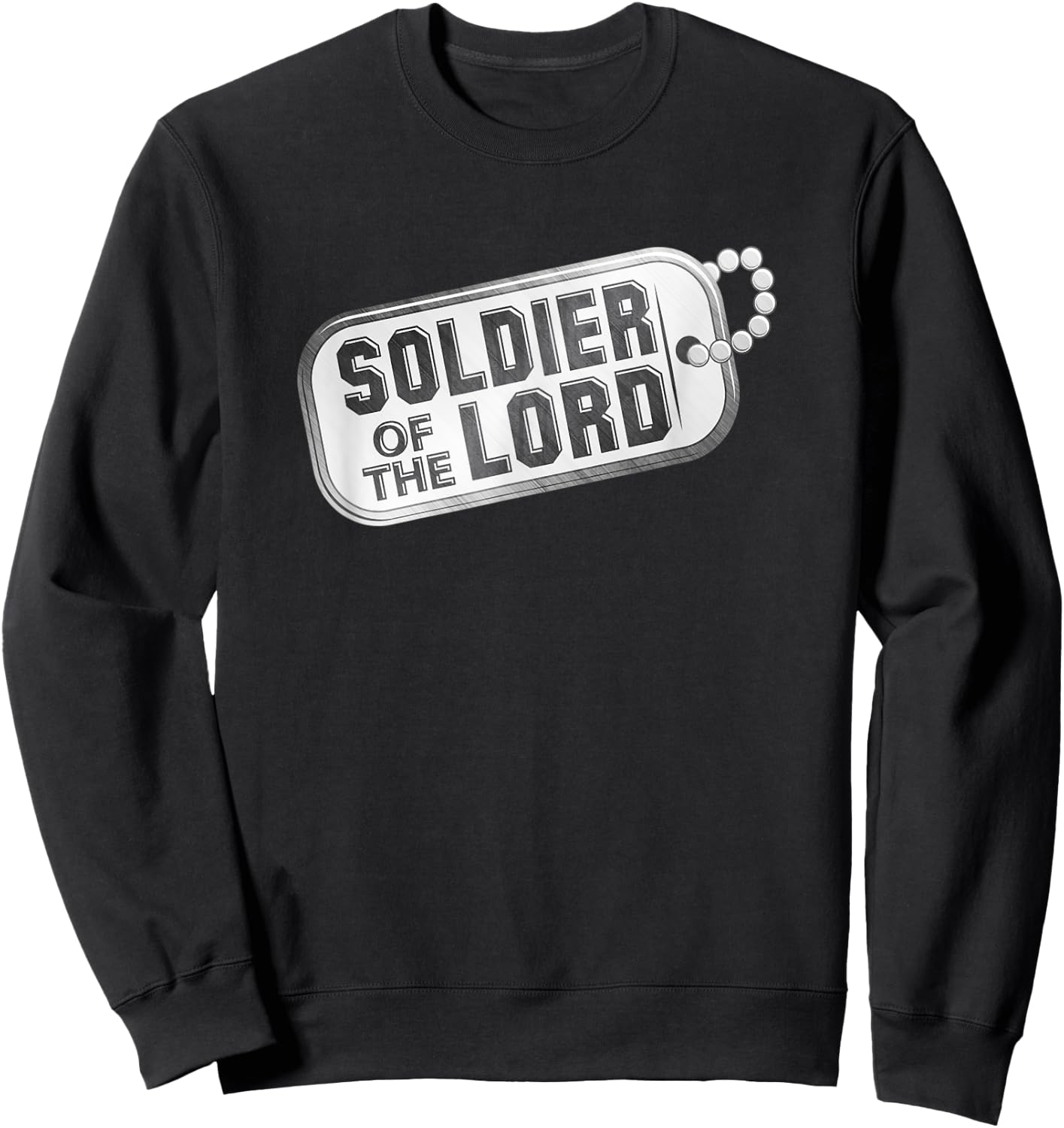 Servant of Christ Christian Faith Soldier for Jesus Dog Tag Men Sweatshirt - Sweatshirt | Black