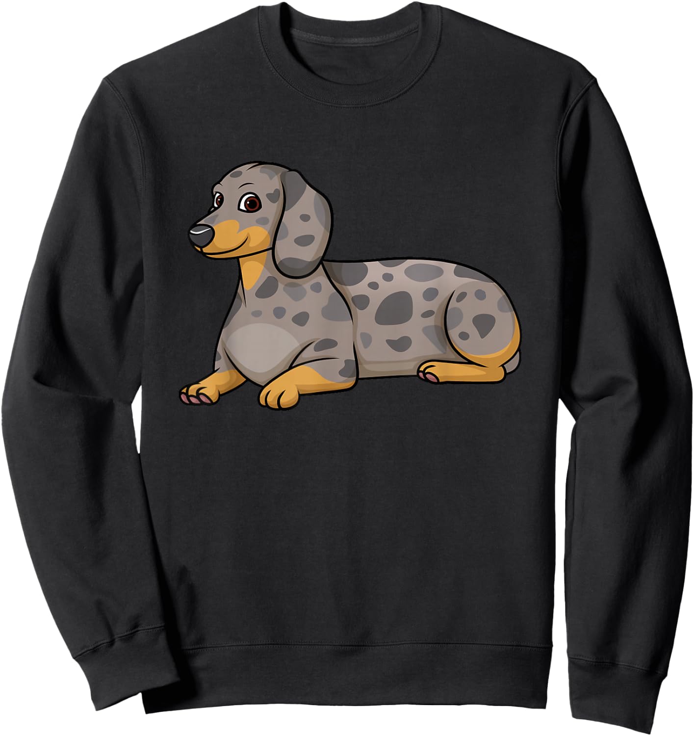 Dapple Dachshund Dog Lying Down Sweatshirt - Sweatshirt | Black