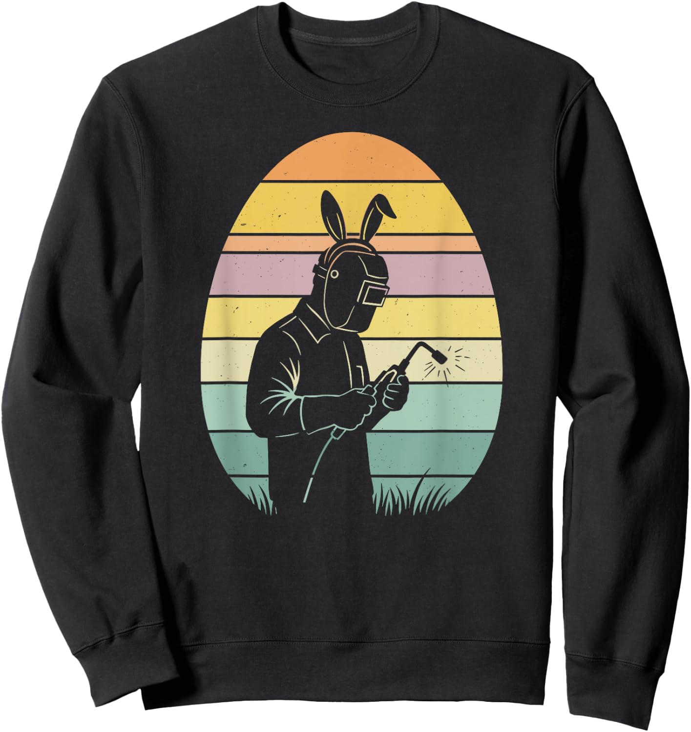 Retro Welding Easter Egg Easter Day Welder Kids Sweatshirt - Sweatshirt | Black