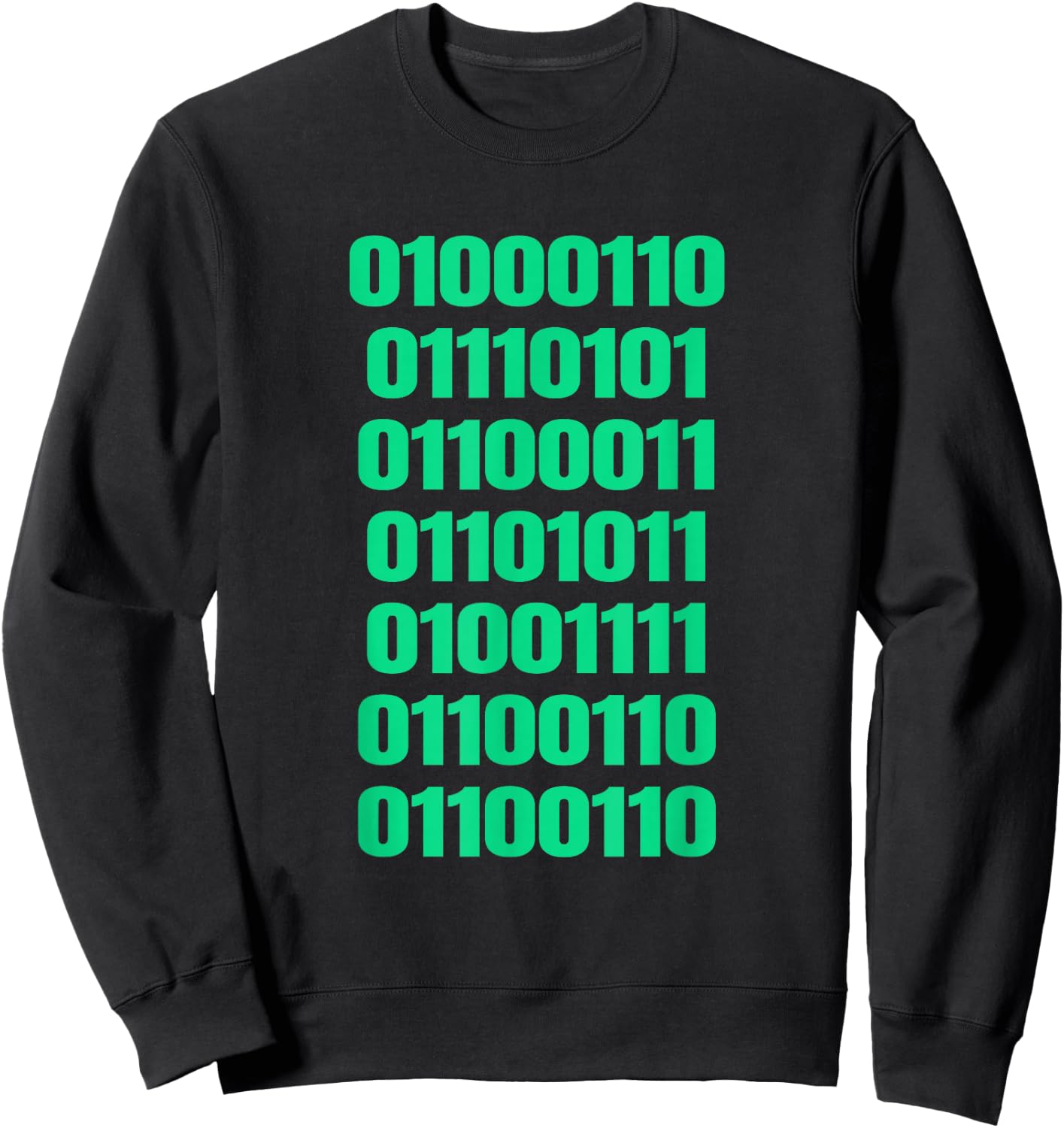 Fuck Off in Binary Code Sweatshirt - Sweatshirt | Black