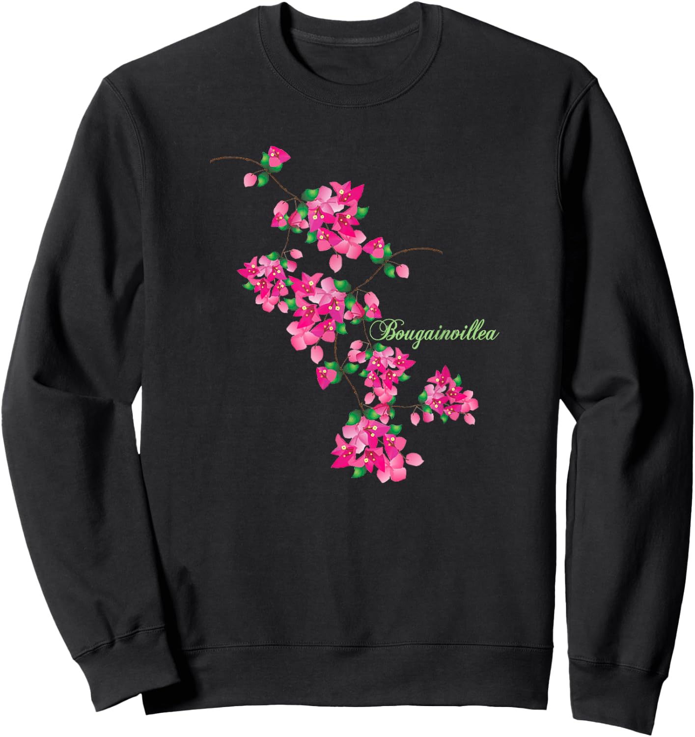 Spring, Summer, Flowers, Bougainvillea, Bright Blossoms Women Girls Kids Sweatshirt - Sweatshirt | Black